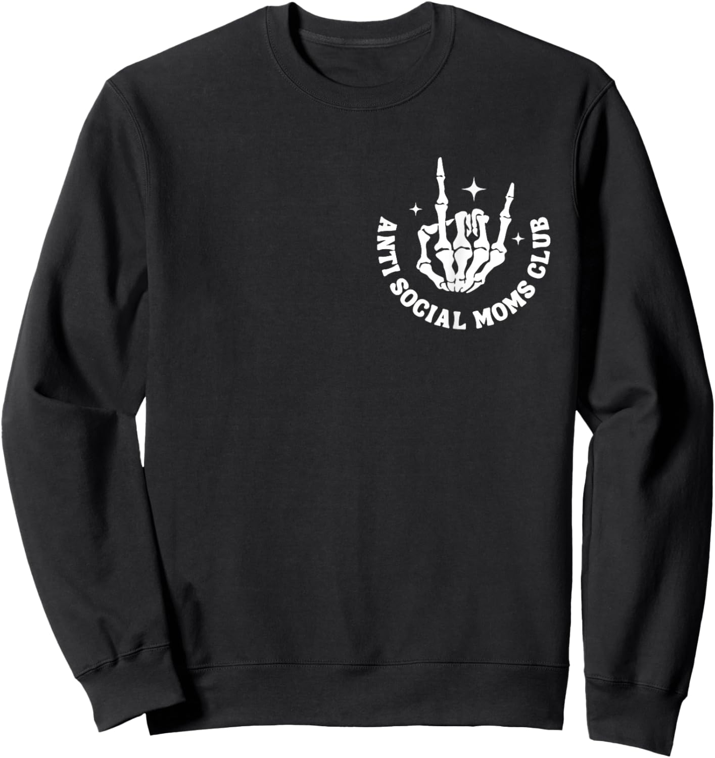 Anti Social Moms Club Groovy Funny Mom Life Mama Anxiety Sweatshirt - Sweatshirt | Black