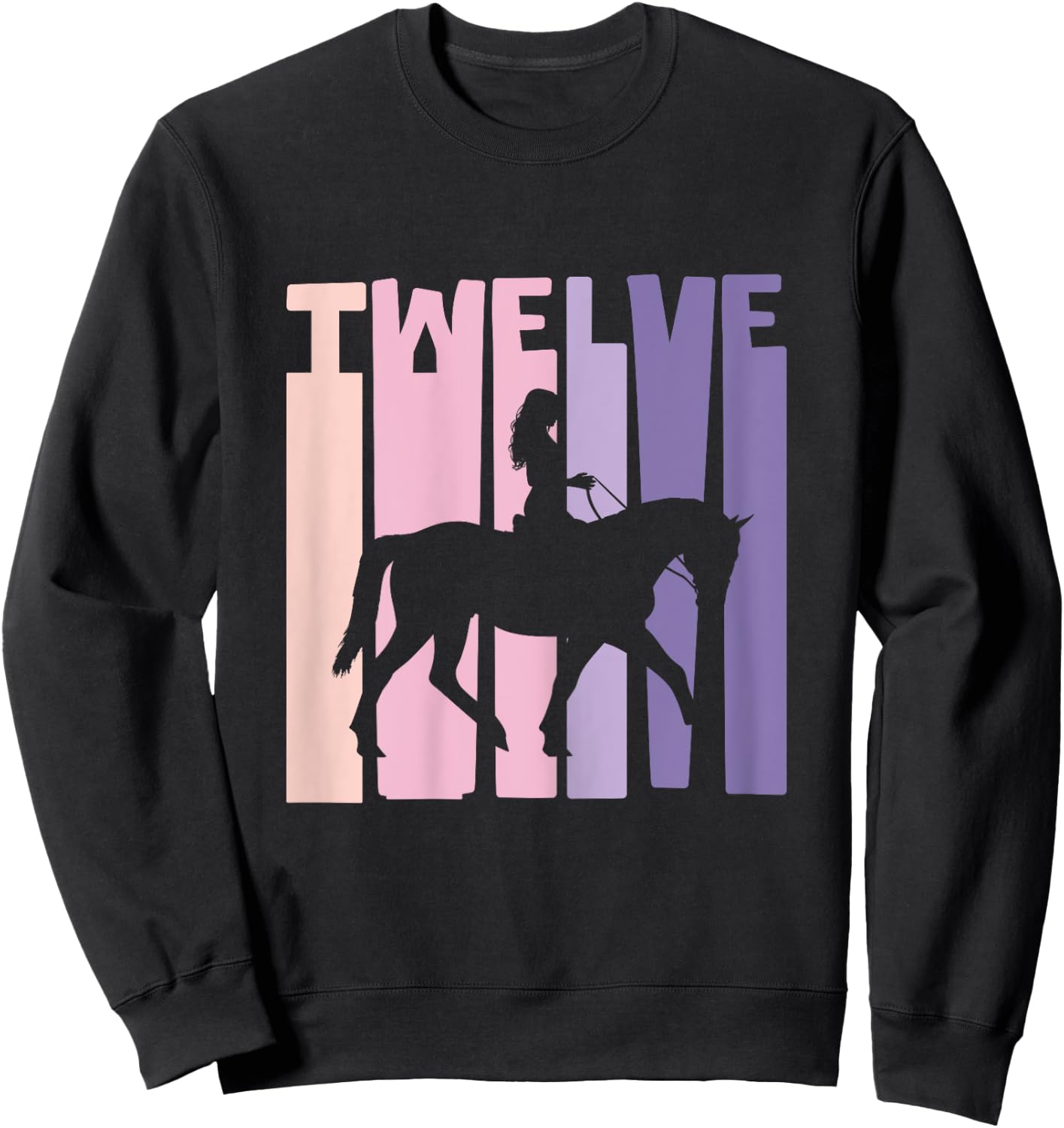 12th Birthday Gift Horse Rider Fan 12 Years Girls Sweatshirt - Sweatshirt | Black