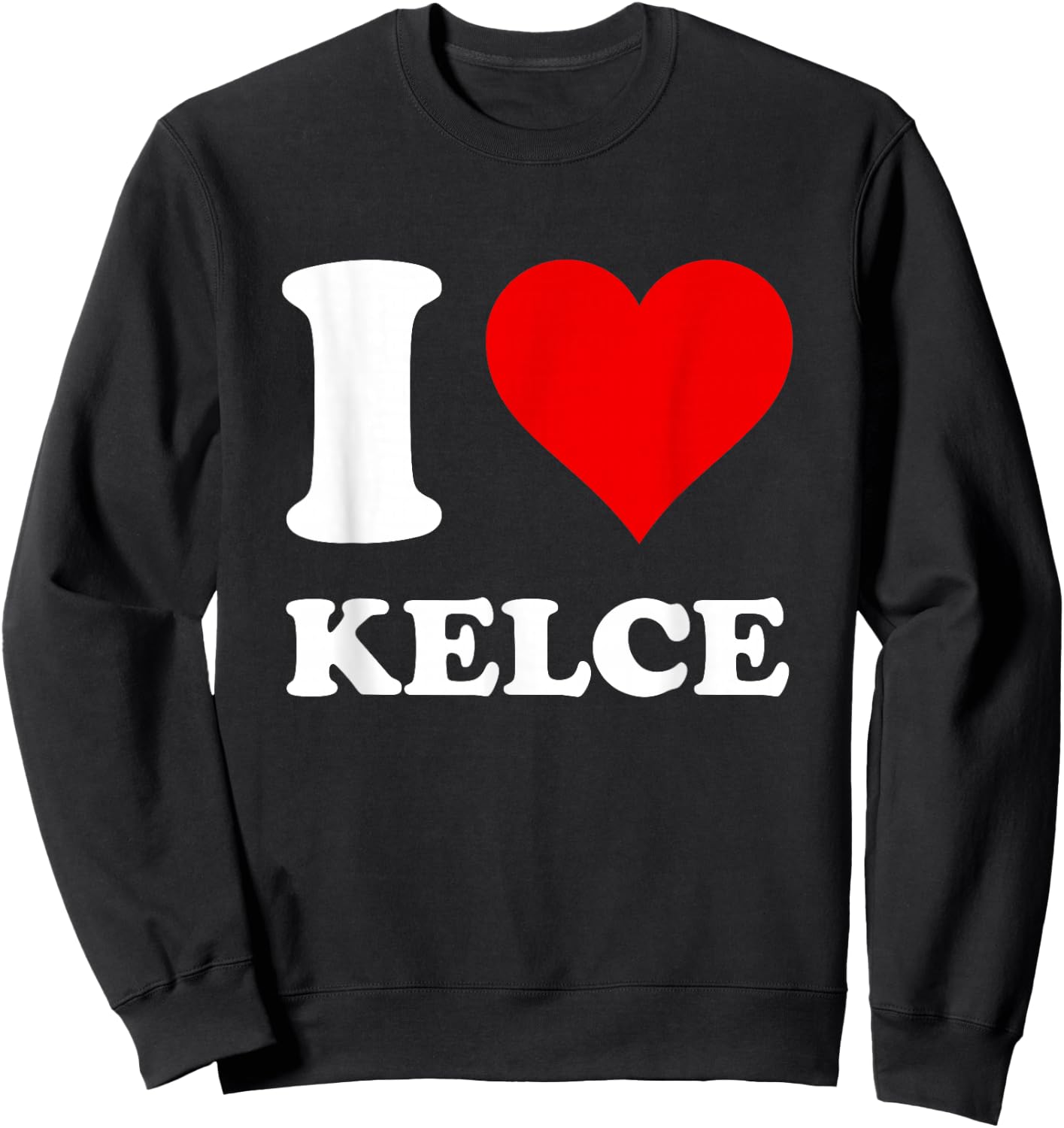 Red Heart I Love Kelce Sweatshirt - Sweatshirt | Black