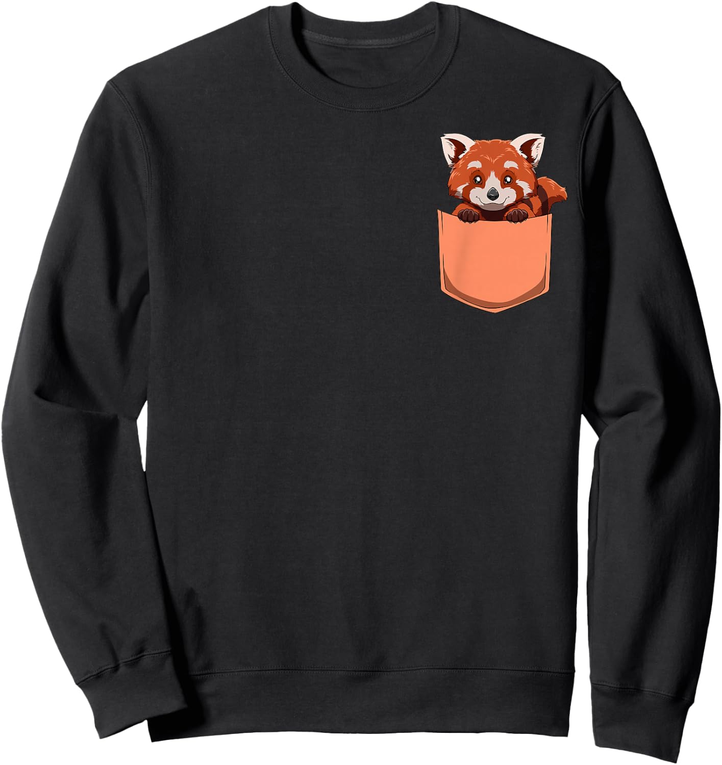 Red Panda Pocket Red Panda Bag Sweatshirt - Sweatshirt | Black
