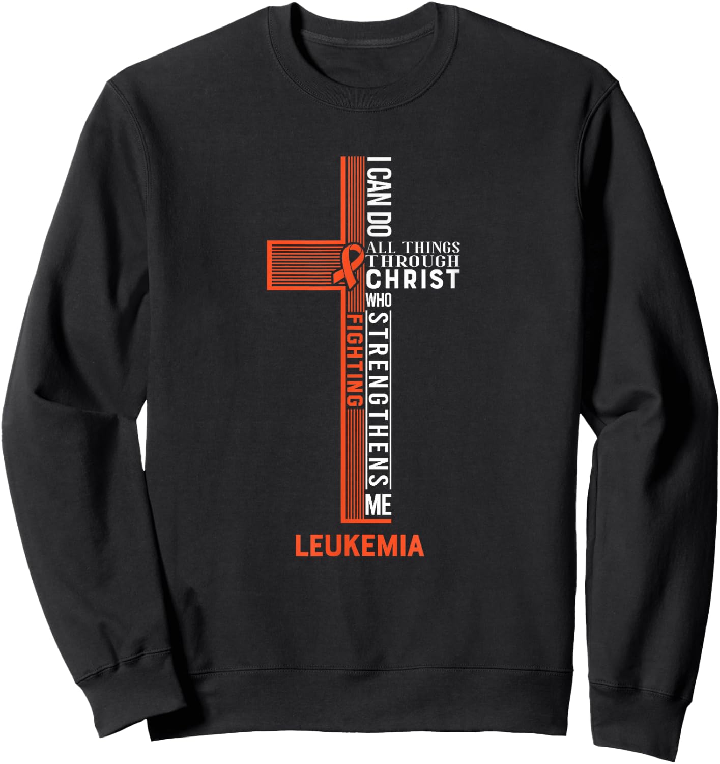 Leukemia Fight Cancer Ribbon Sweatshirt - Sweatshirt | Black