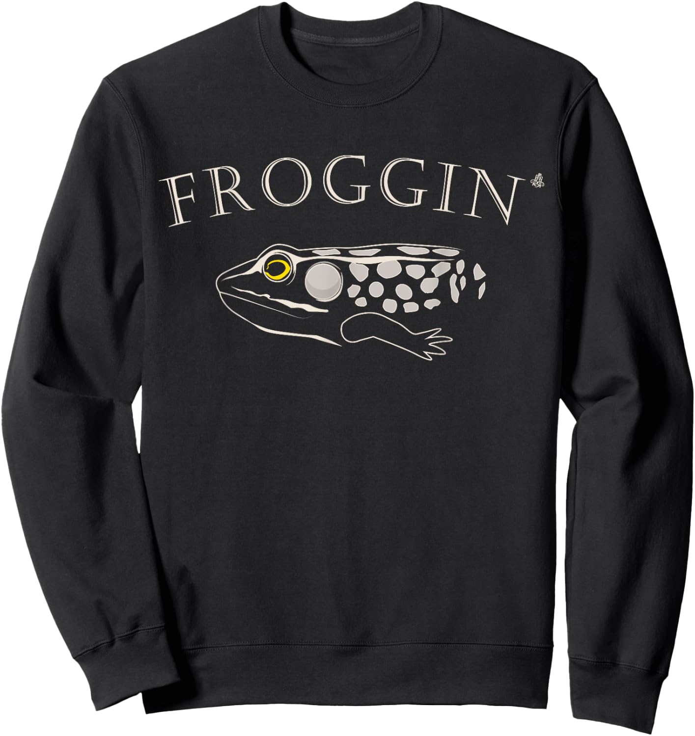 Top-water Frog Fishing Lures Largemouth Smallmouth Fisherman Sweatshirt - Sweatshirt | Black