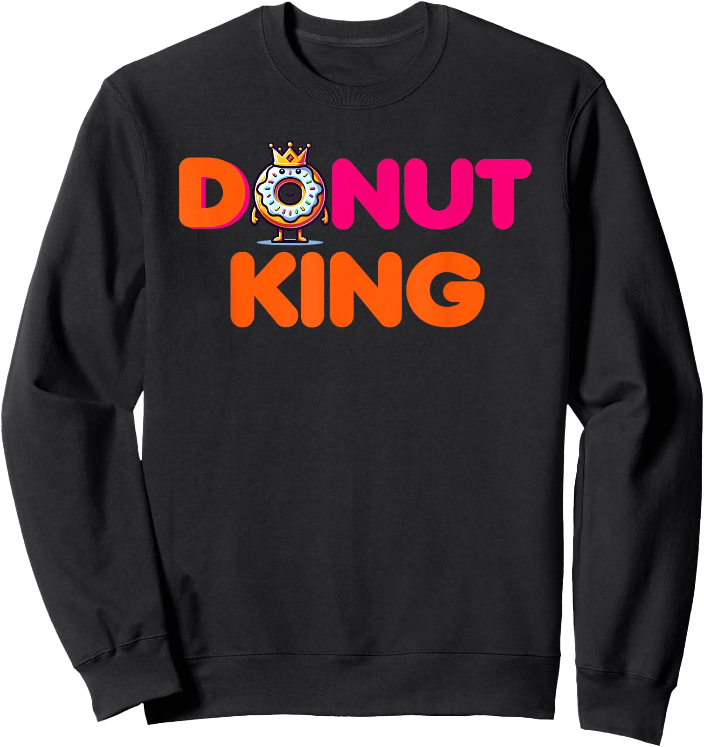 Funny Doughnut King Sweatshirt - Sweatshirt | Black