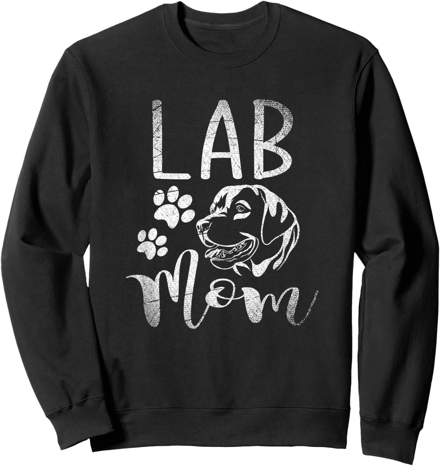 Pet Mom Quotes Lab Mom - Black, , Small, Modern Letter Print, Christmas, Birthday, Short Sleeve Sweatshirt - Sweatshirt | Black