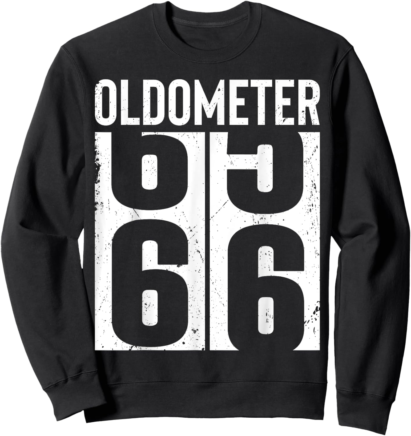Funny 66 Years Old 66th Birthday Odometer Oldometer Gift Men Sweatshirt - Sweatshirt | Black