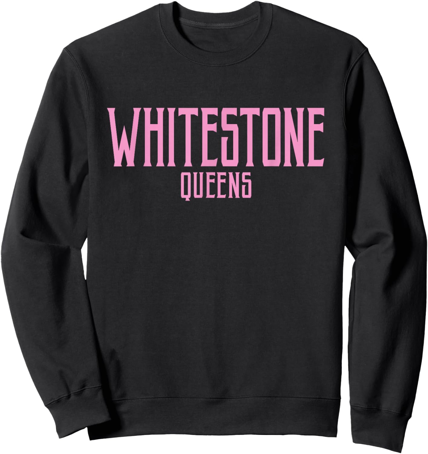 Whitestone Queens Text Pink Print Sweatshirt - Sweatshirt | Black