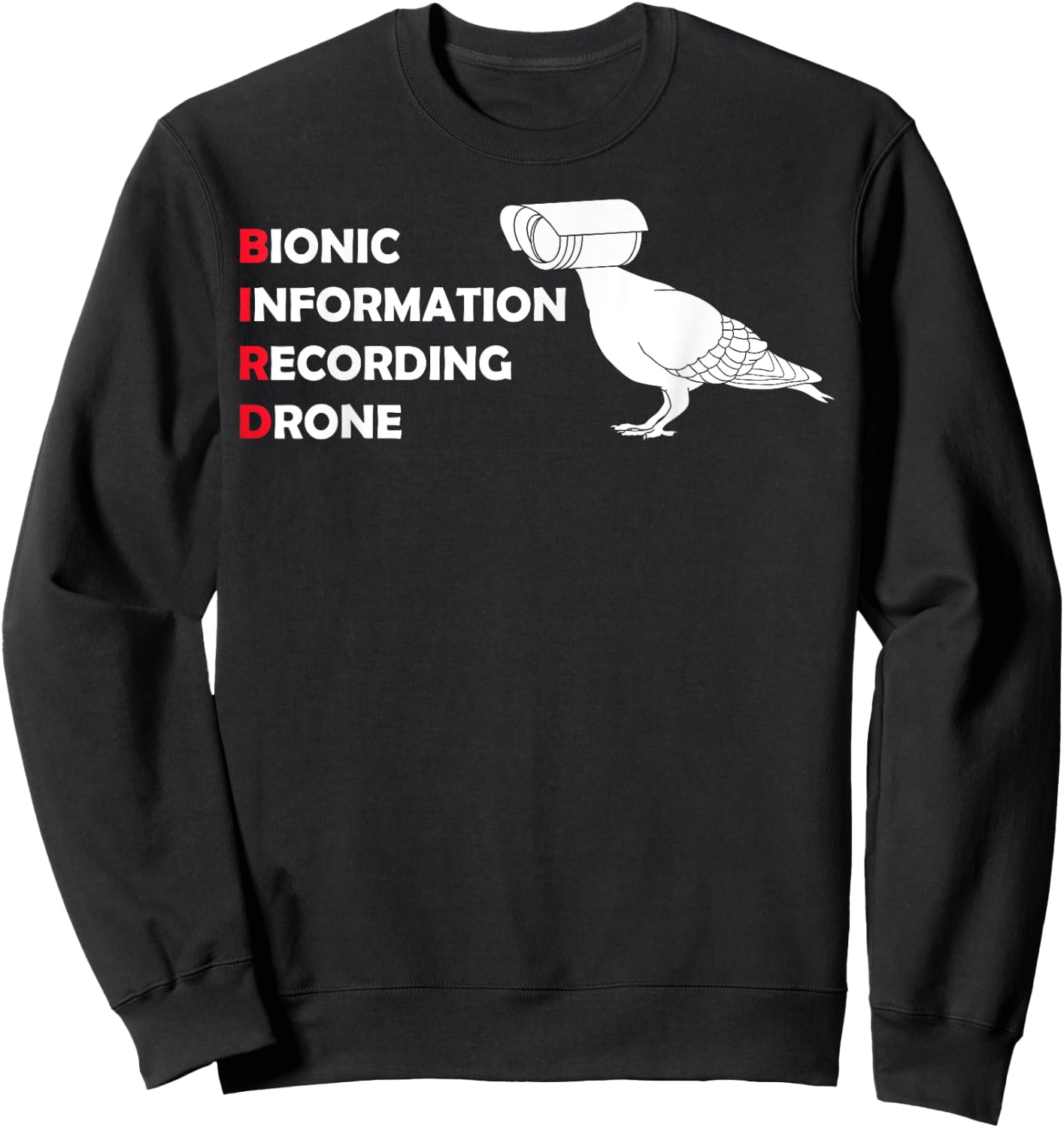 Drone Conspiracy Theory Birds Are Not Real Sweatshirt - Sweatshirt | Black