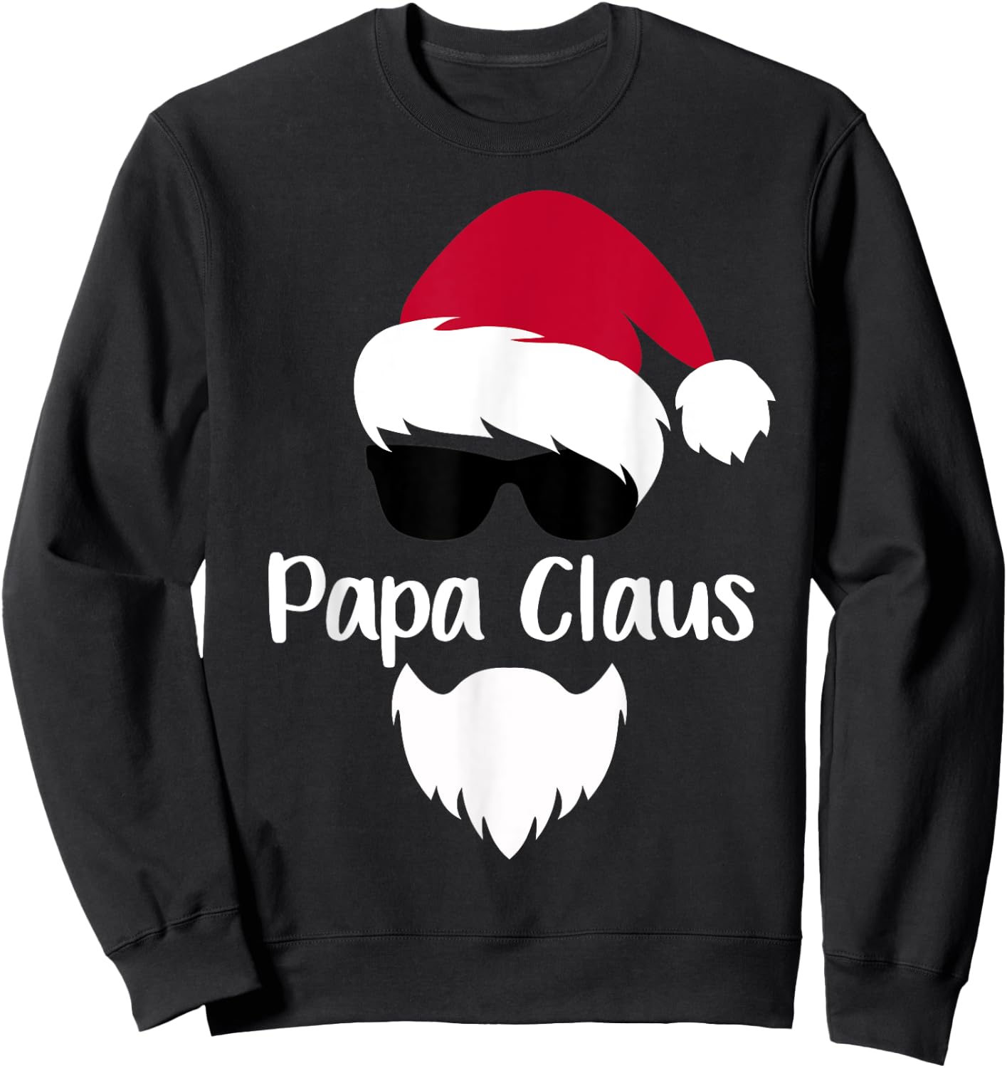 Papa Claus Christmas Santa Costume Gift Matching Family Xmas Sweatshirt - Sweatshirt | Black