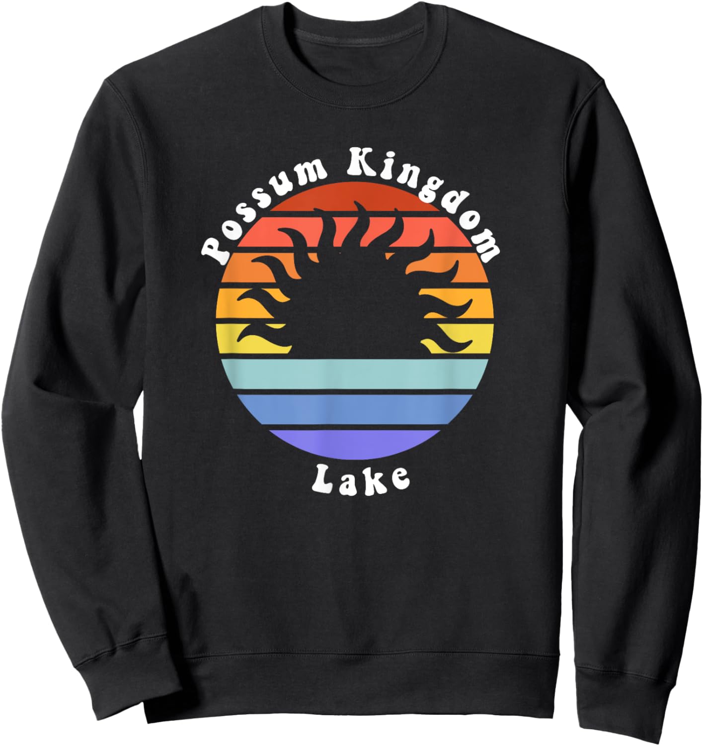 Possum Kingdom Lake Texas TX Sunrise Souvenir Vacation Sweatshirt - Sweatshirt | Black
