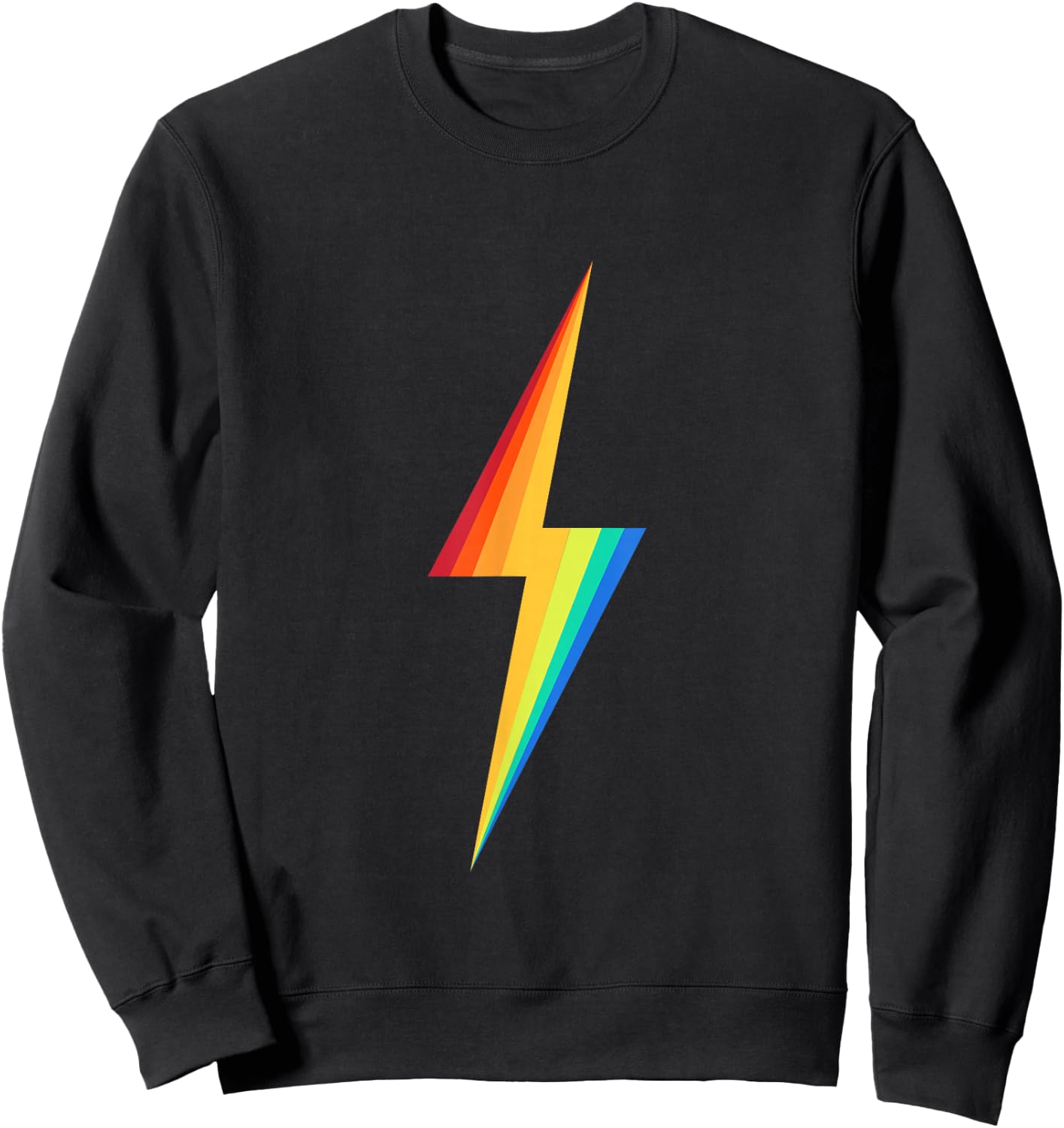 Colourful Rainbow Lightning Graphic Sweatshirt - Sweatshirt | Black