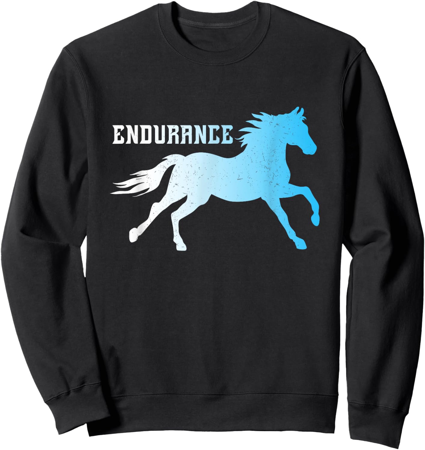 Retro, Endurance, Running Horse Sweatshirt - Sweatshirt | Black