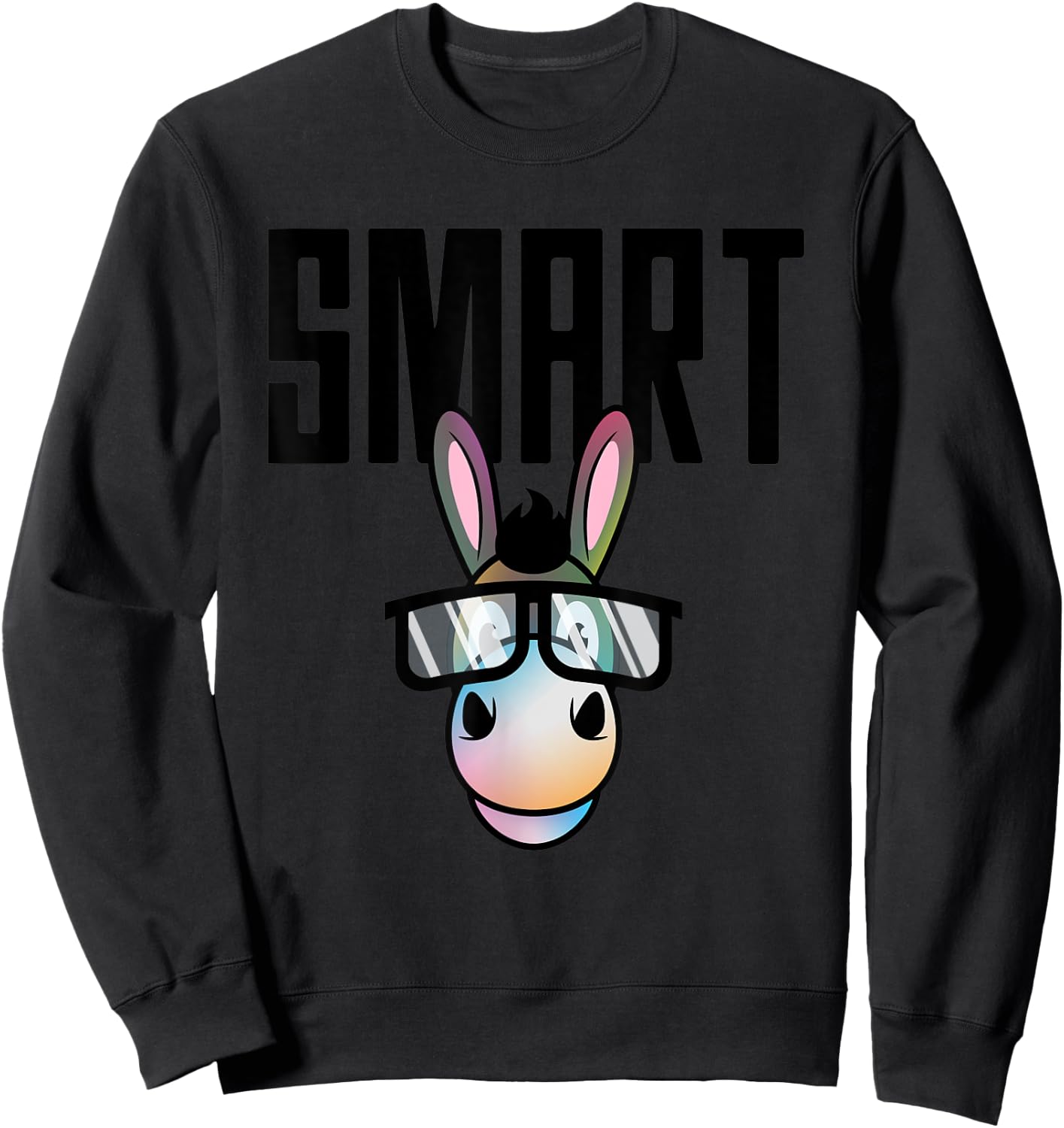Funny Smart Donkey Horseback Riding Lover Gift Women Sweatshirt - Sweatshirt | Black