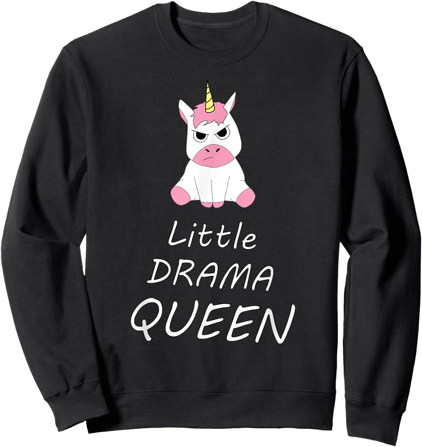 Unicorn Little Drama Queen Women's Girls Sweatshirt - Sweatshirt | Black