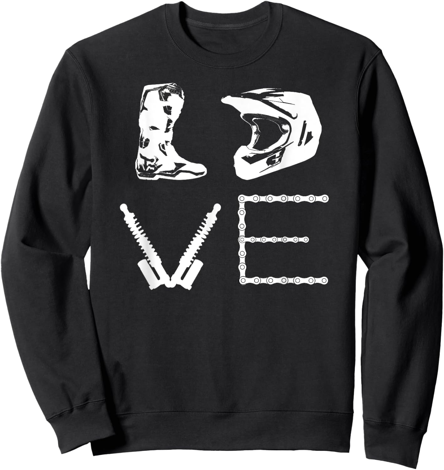 DIRT BIKE LOVE Bike | Motocross Enduro Sweatshirt - Sweatshirt | Black