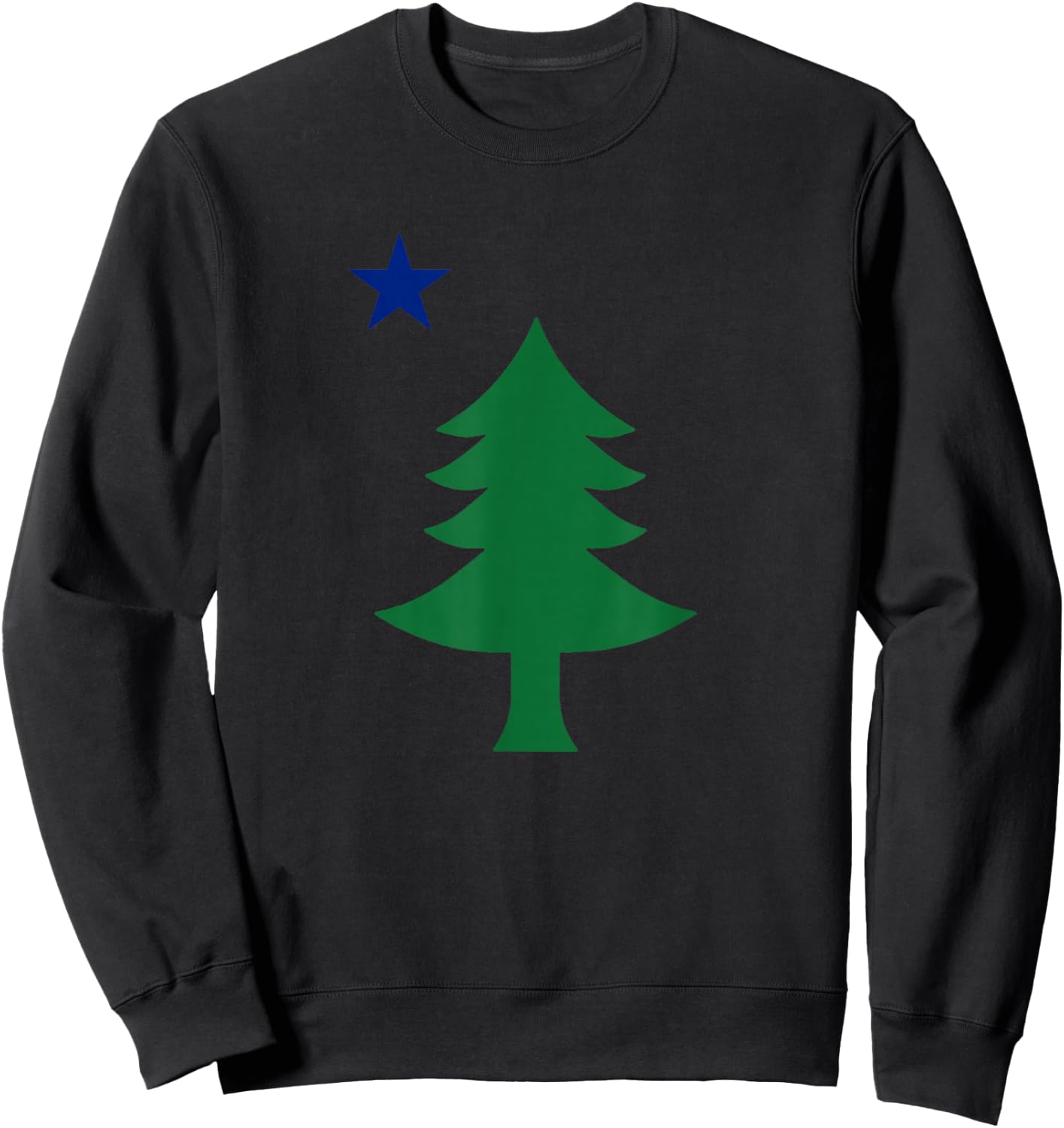 Maine Pine Tree State Flag Vintage USA America Souvenir Sweatshirt - Sweatshirt | Black