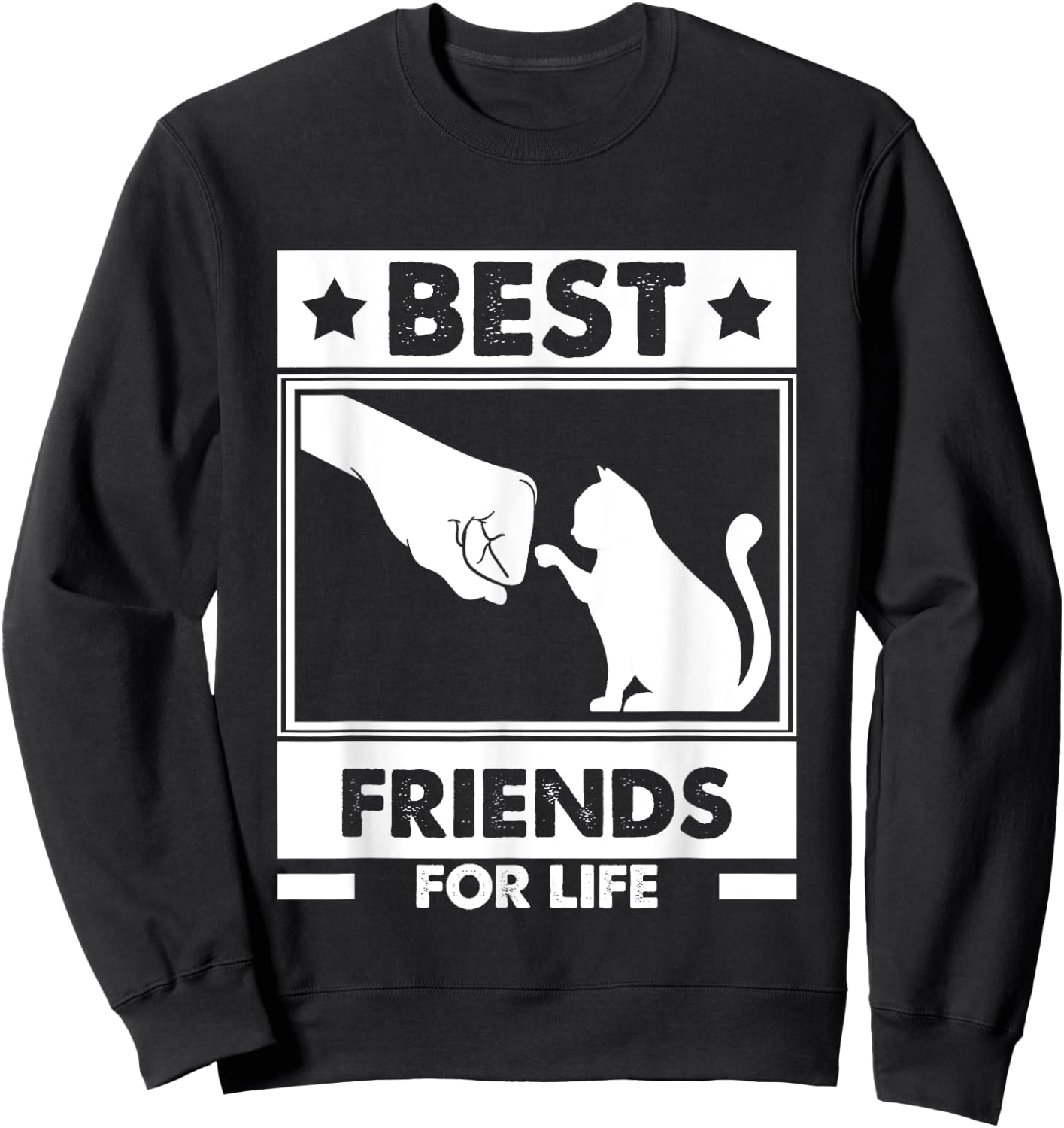 Cats Best Friends For Life Cat Best Friend Cat Women Girls Kids Sweatshirt - Sweatshirt | Black