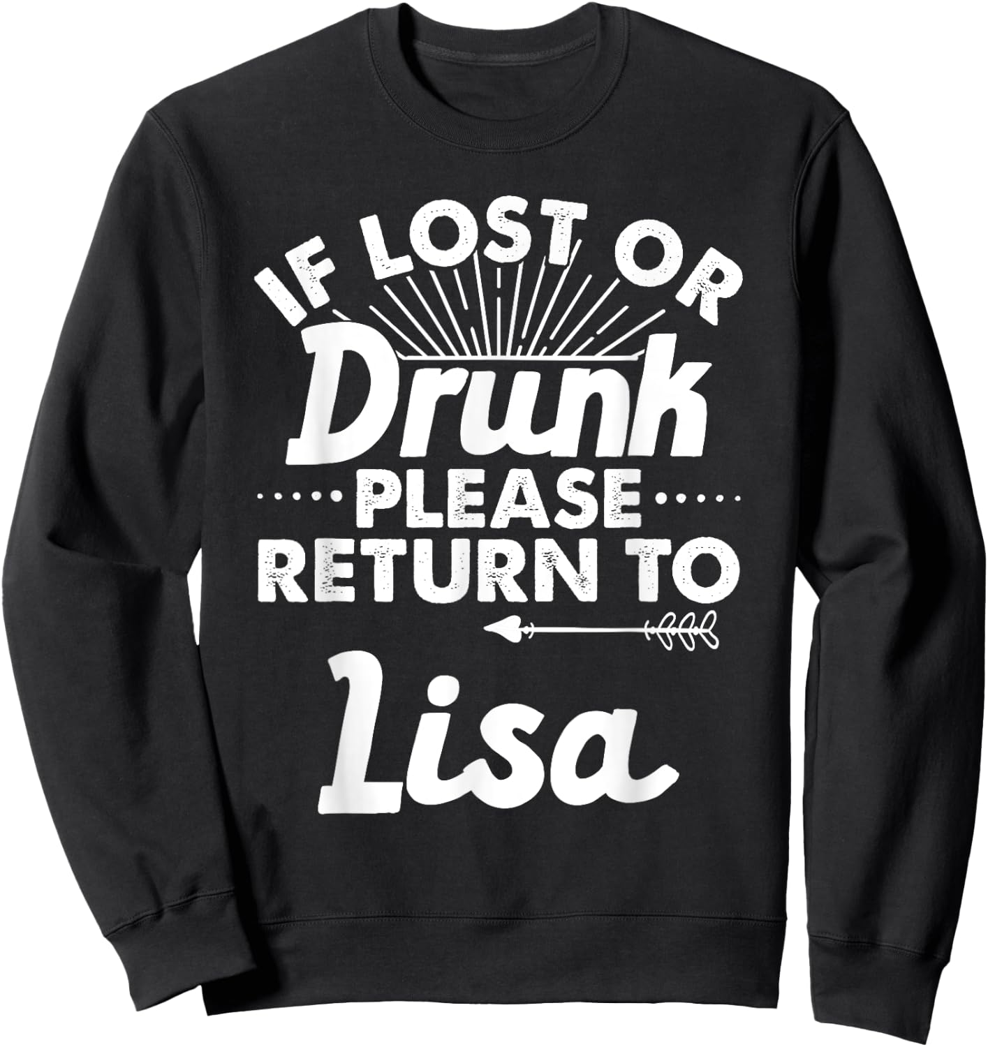 If Lost Or Drunk Please Return To LISA Gift Name Women Sweatshirt - Sweatshirt | Black