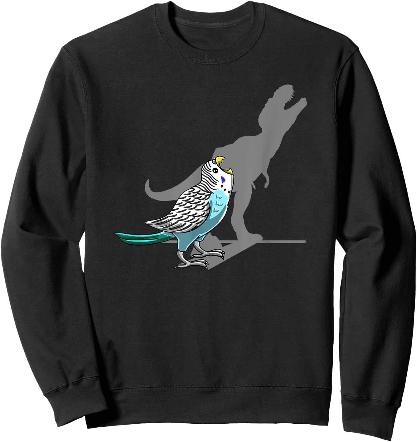 T-Rex Budgerigar Shadow Budgie Parakeet Pet Bird Lover Gift Sweatshirt - Sweatshirt | Black