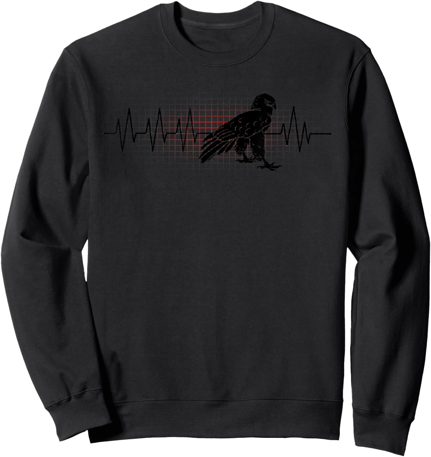 Red Tail Hawk Heartbeat Funny Birdwatcher Birding Buteo Gift Sweatshirt - Sweatshirt | Black