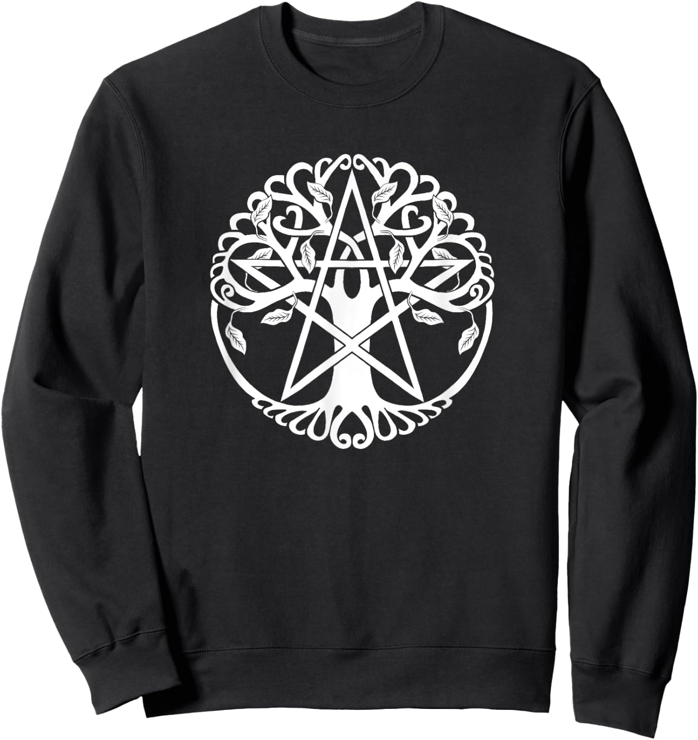 Wiccan Nature Witch Tree Pentacle Sweatshirt - Sweatshirt | Black