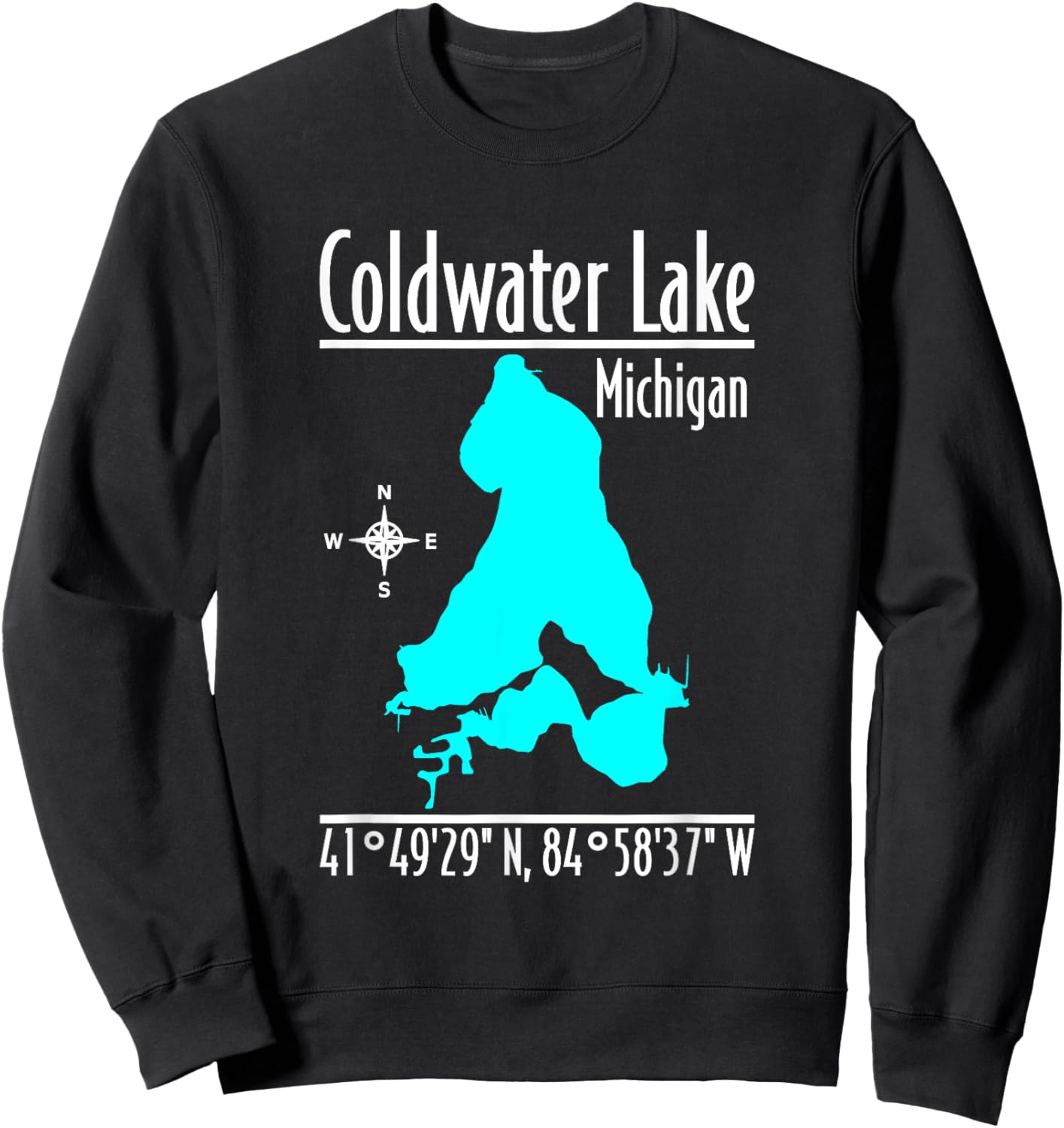 Modern Coldwater Lake - Michigan Sweatshirt - Sweatshirt | Black