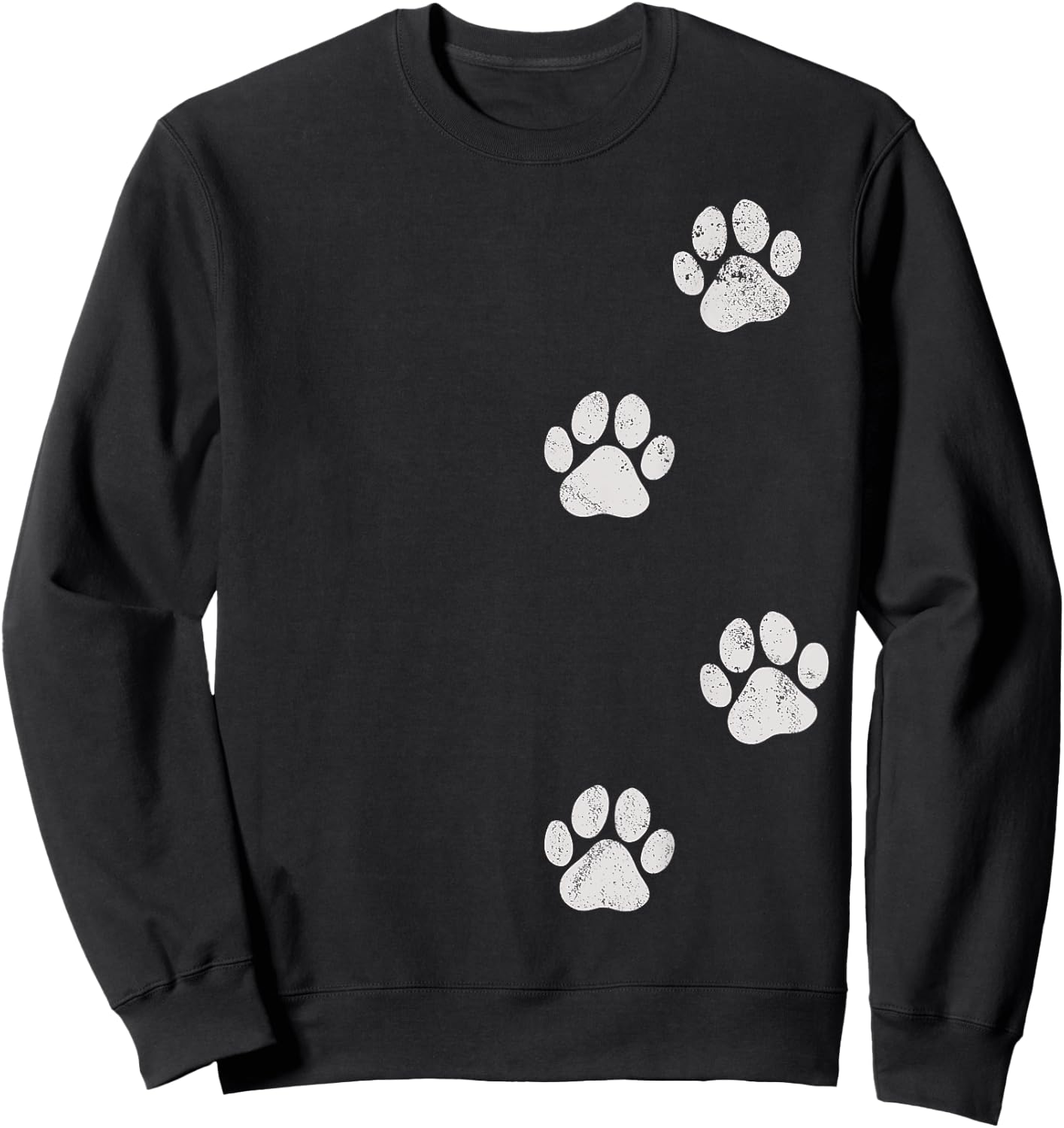 Paw Print Dog Cat Pet Lover Women Girls Kids Sweatshirt - Sweatshirt | Black