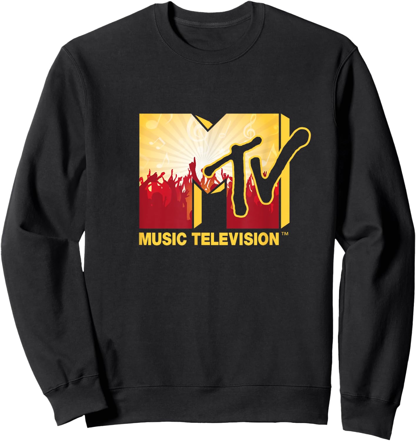 Mademark x MTV - The official MTV Logo with a cool cheering party music crowd Sweatshirt - Sweatshirt | Black