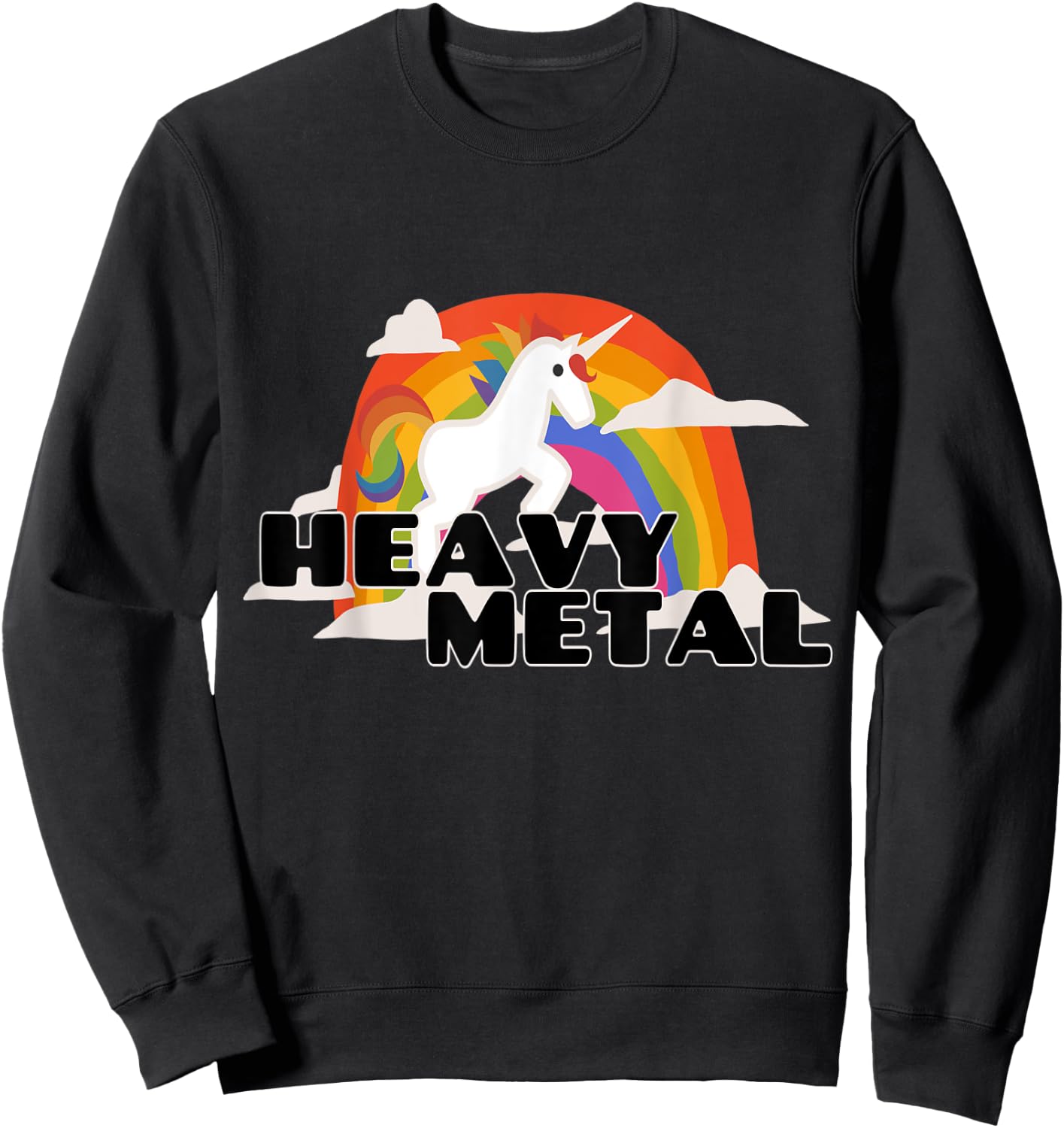 Heavy Metal Cute Unicorn Sweatshirt - Sweatshirt | Black