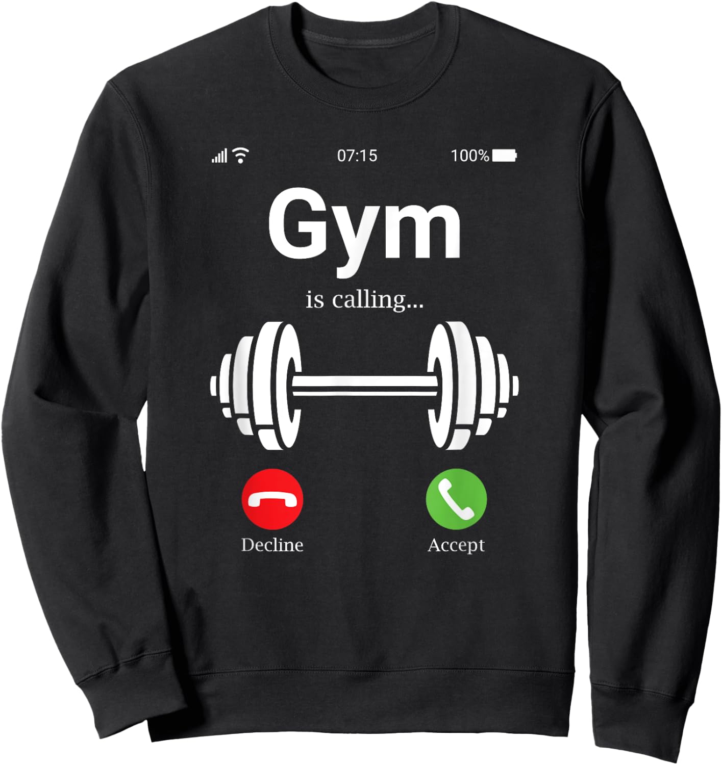 Gym is calling shirt, "Das Gymstudio nennennt shirt, funny Sweatshirt - Sweatshirt | Black