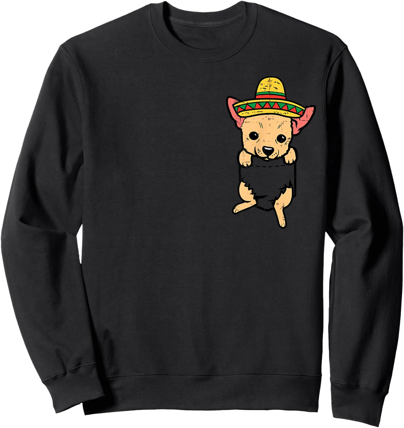 Mexican Chihuahua Feet Sombrero Cinco De Mayo Chiwawa Dog Sweatshirt - Sweatshirt | Black