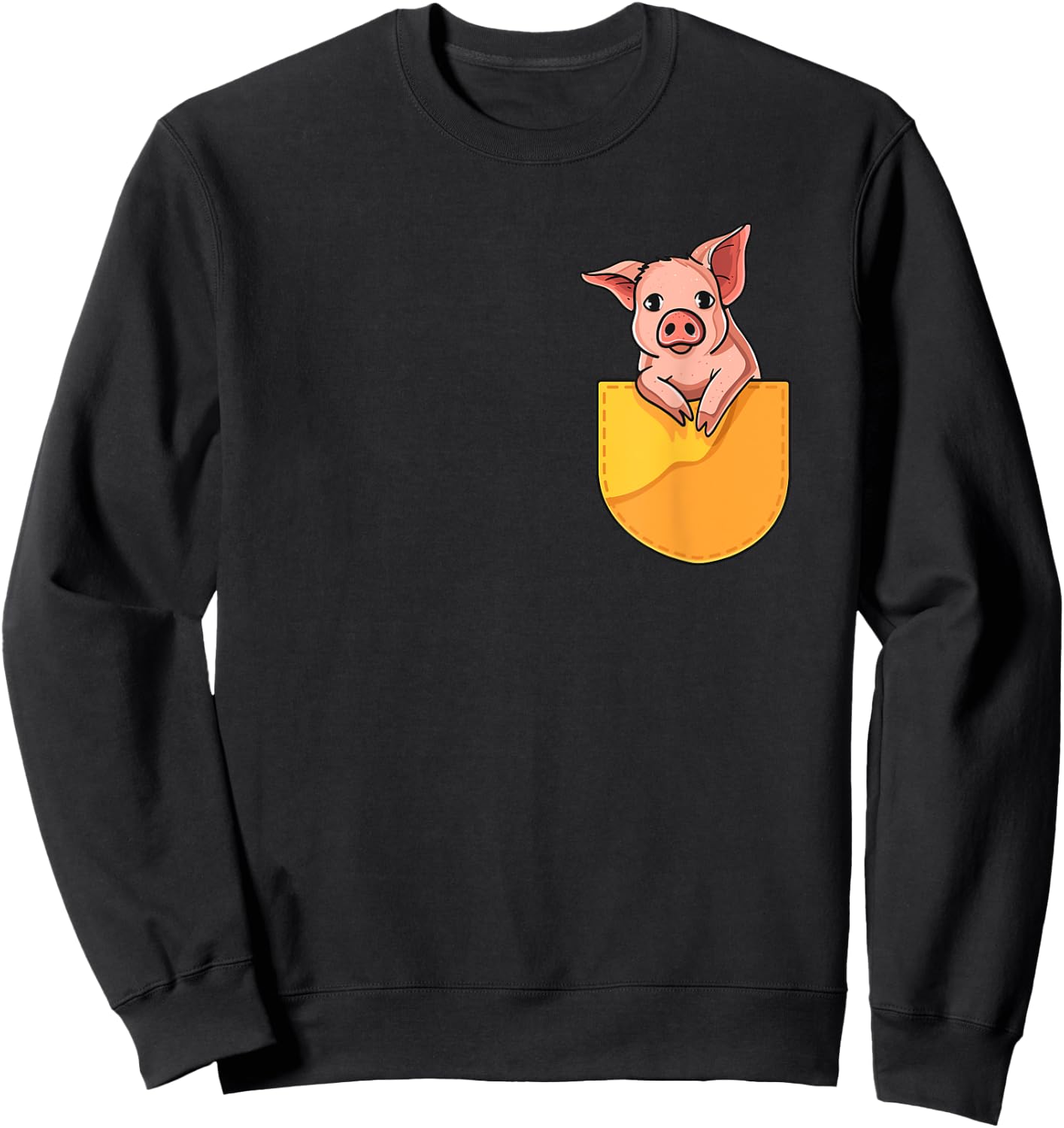 Pink Pig in Your Pocket Adorable Sassy Cute Piggy Design Sweatshirt - Sweatshirt | Black