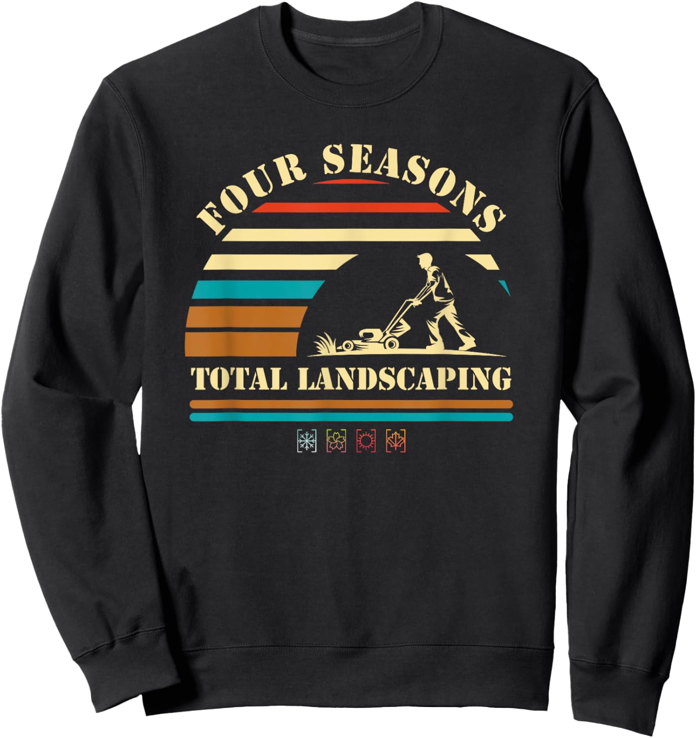 Four Seasons Total Landscaping Sunset Vintage Sweatshirt - Sweatshirt | Black