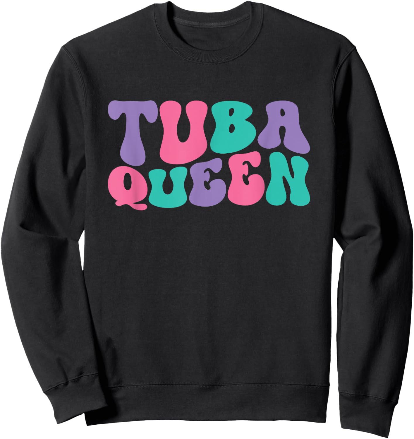 Tuba Queen Tubas Retro Vintage Wavy Groovy Sweatshirt - Sweatshirt | Black