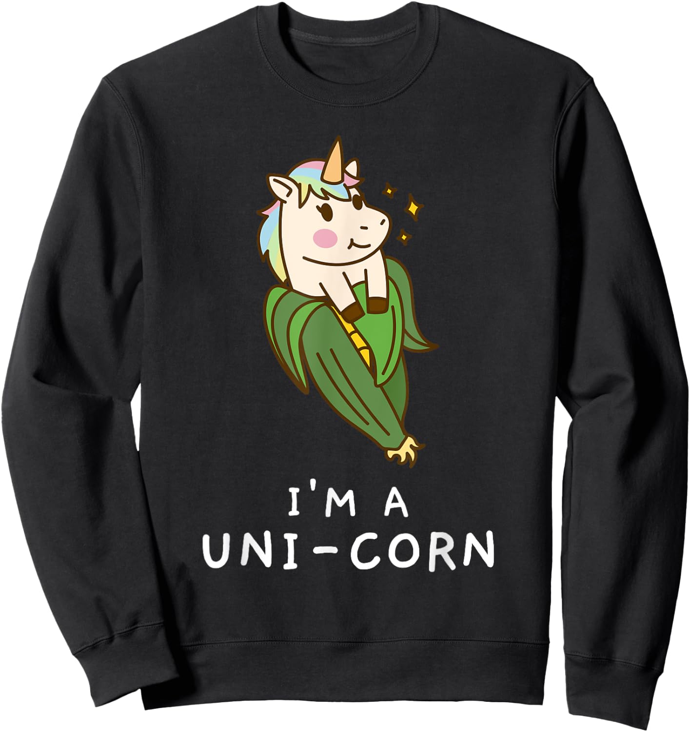 Funny Unicorn Corn Pajamas Girls Kids Farmer Gifts Sweatshirt - Sweatshirt | Black