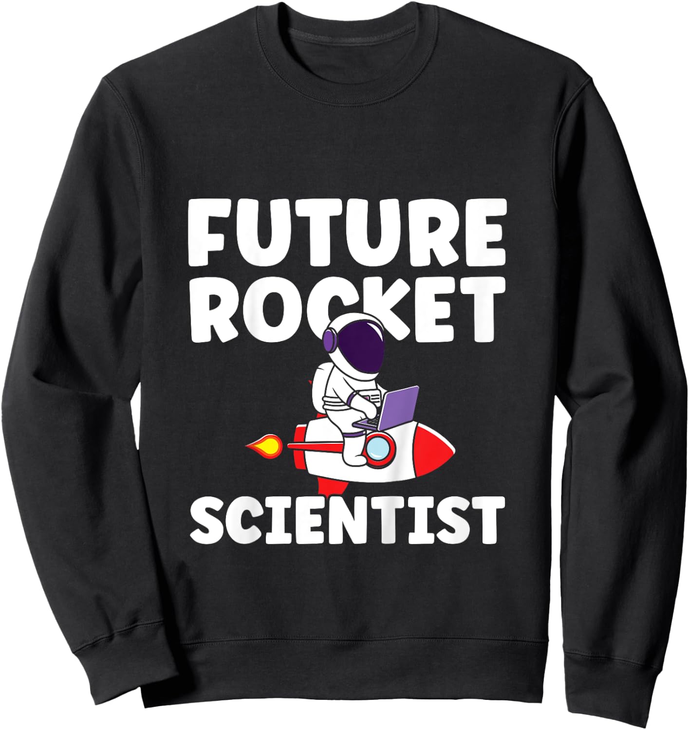 Kids Boys Rocket Ship Astronaut Future Rocket Scientist Sweatshirt - Sweatshirt | Black