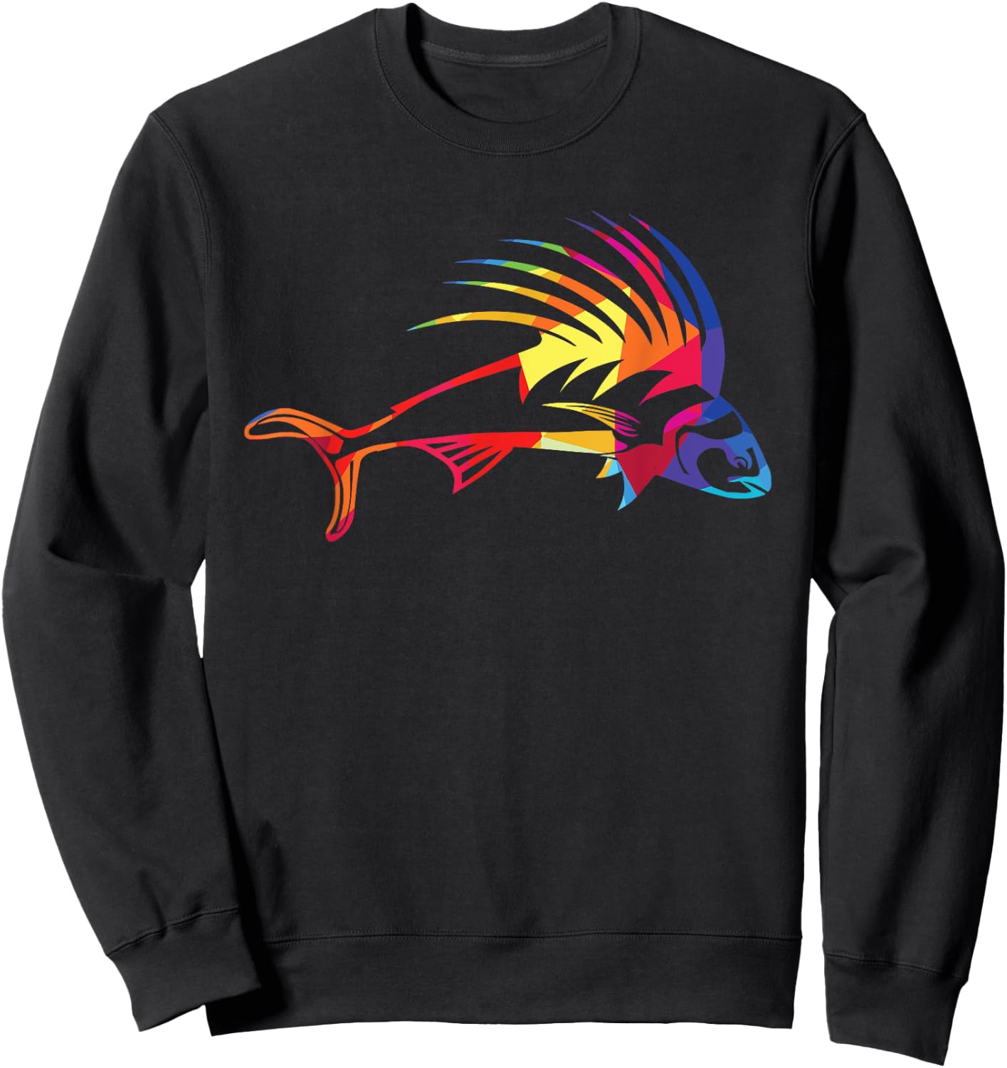 Rooster Fish I Fish Lover I Fishing I Rooster Fish Sweatshirt - Sweatshirt | Black