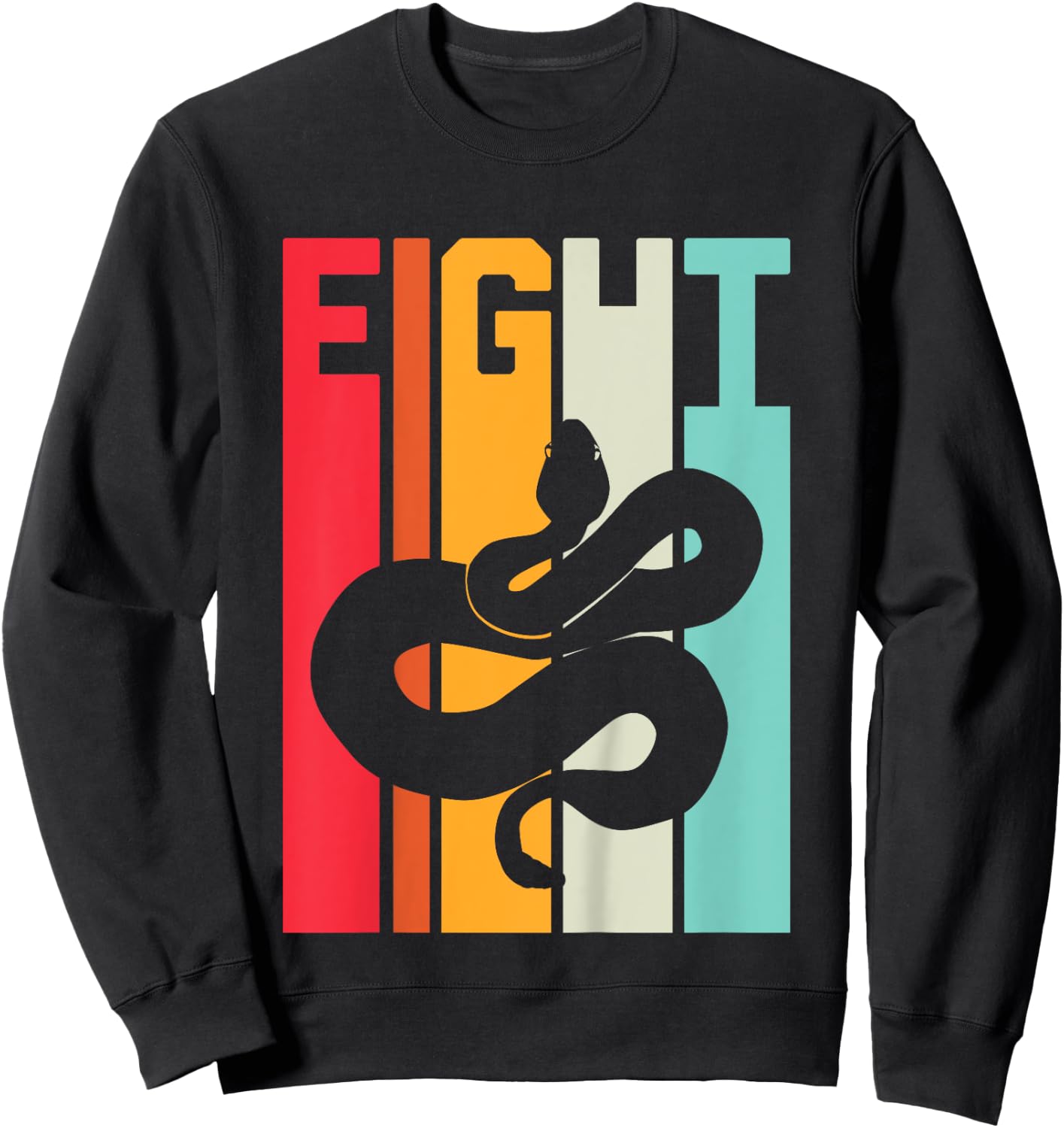 8th Birthday Vintage Snake Lover Pet Reptile 8 Years Old Sweatshirt - Sweatshirt | Black