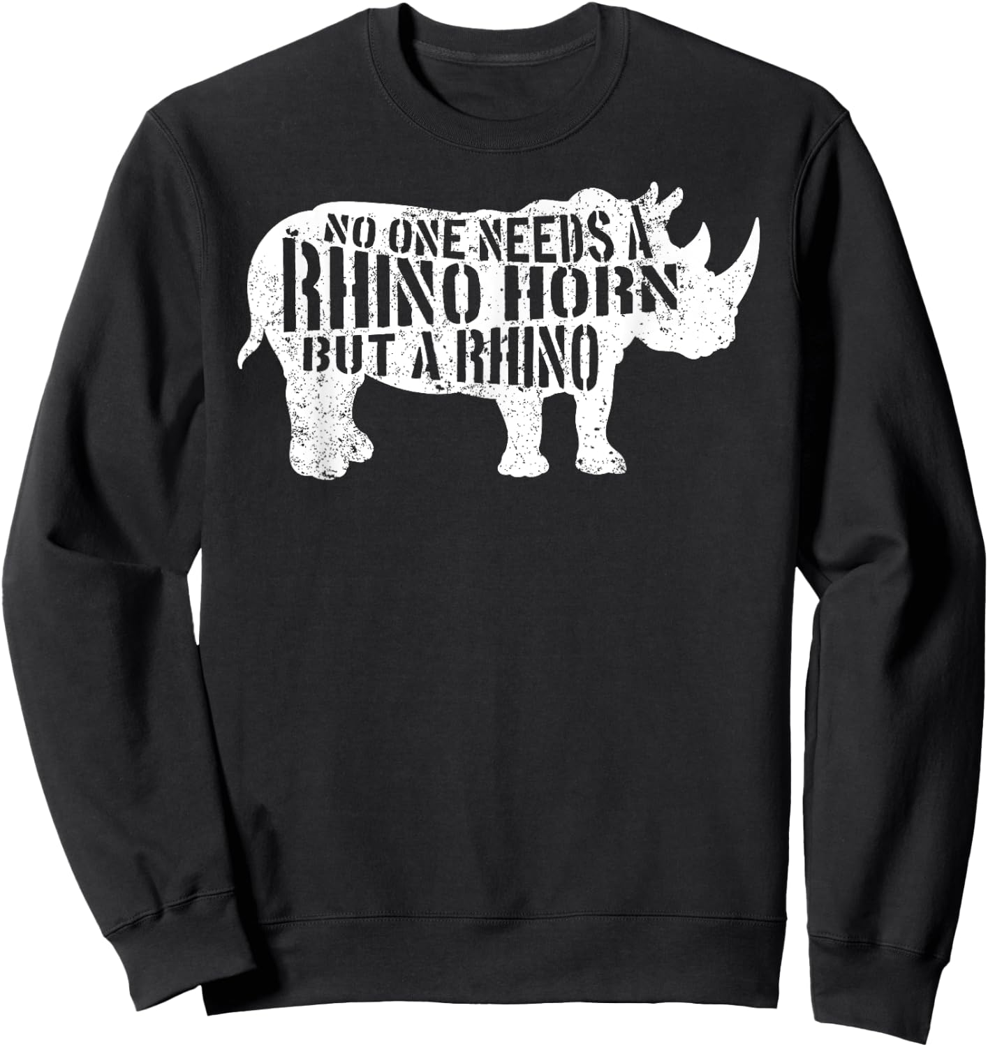 Rhino Horn Rhinoceros Animal Wildlife Lover Safari Africa Sweatshirt - Sweatshirt | Black