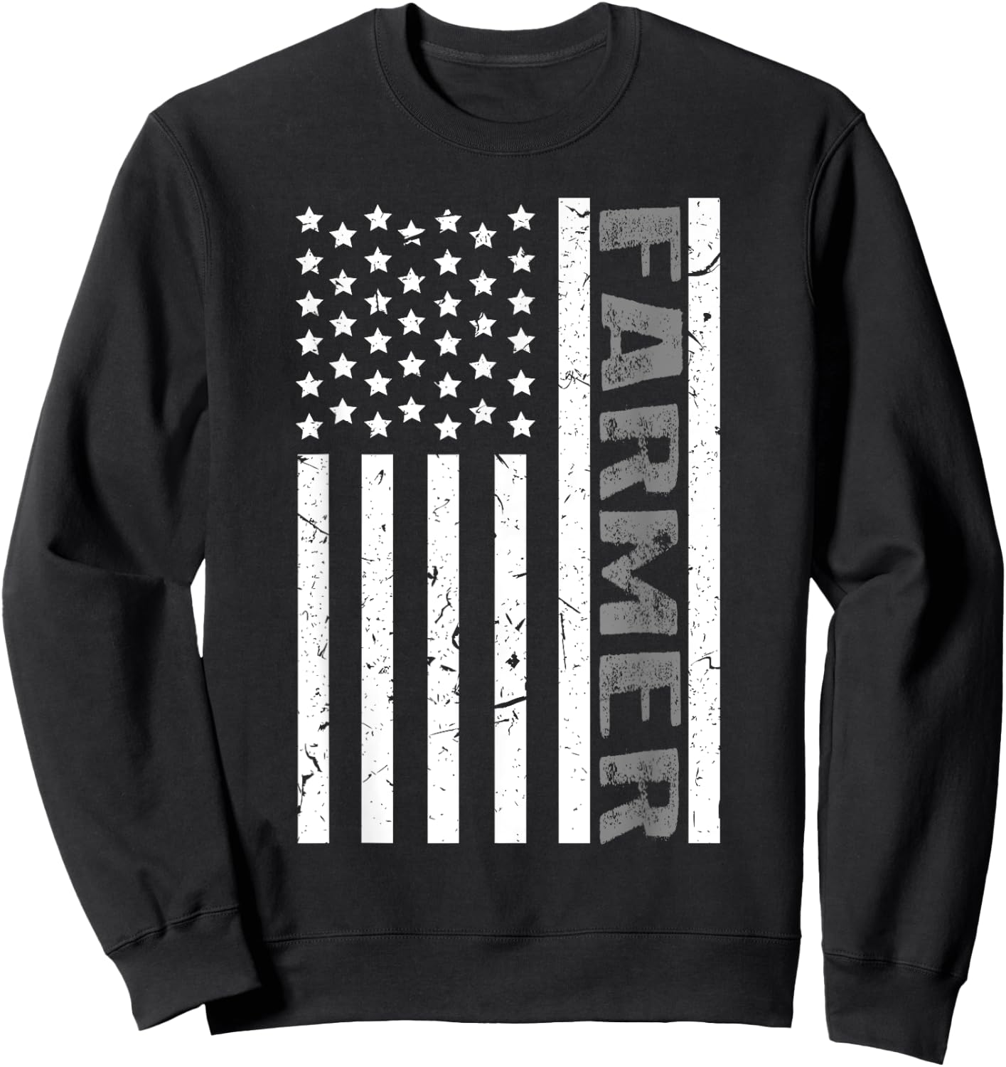 4th Of July Farmer American Farm Cow Tractor Flag Patriotism Women Kids Men Sweatshirt - Sweatshirt | Black