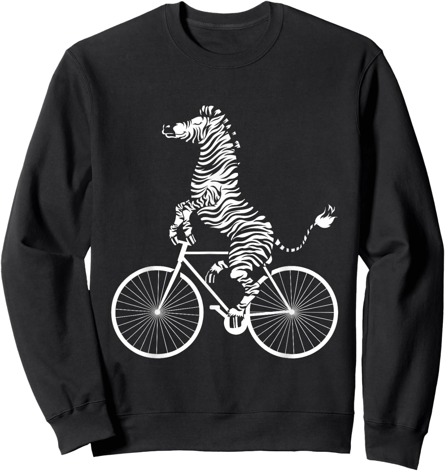 Funny Zebra Riding On A Bike Funny Bicycle Animal Lover Gift Sweatshirt - Sweatshirt | Black