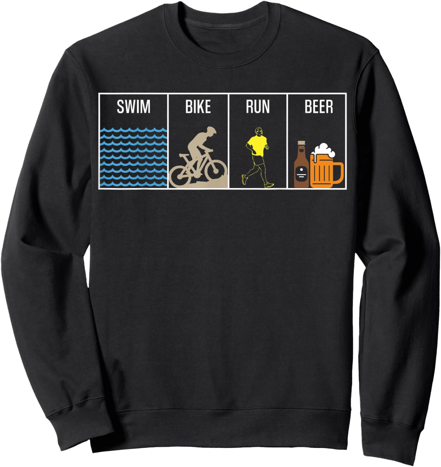 Swim Bike Run Beer Sweatshirt - Sweatshirt | Black