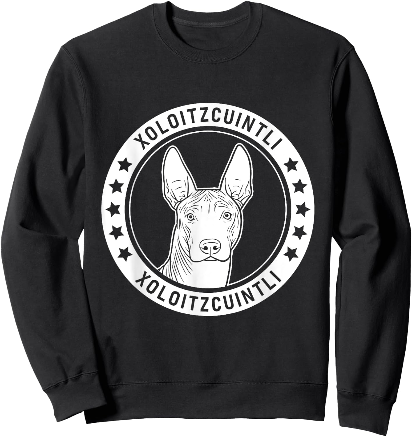 Xoloitzcuintli Dog Portrait Xolo Dog Sweatshirt - Sweatshirt | Black