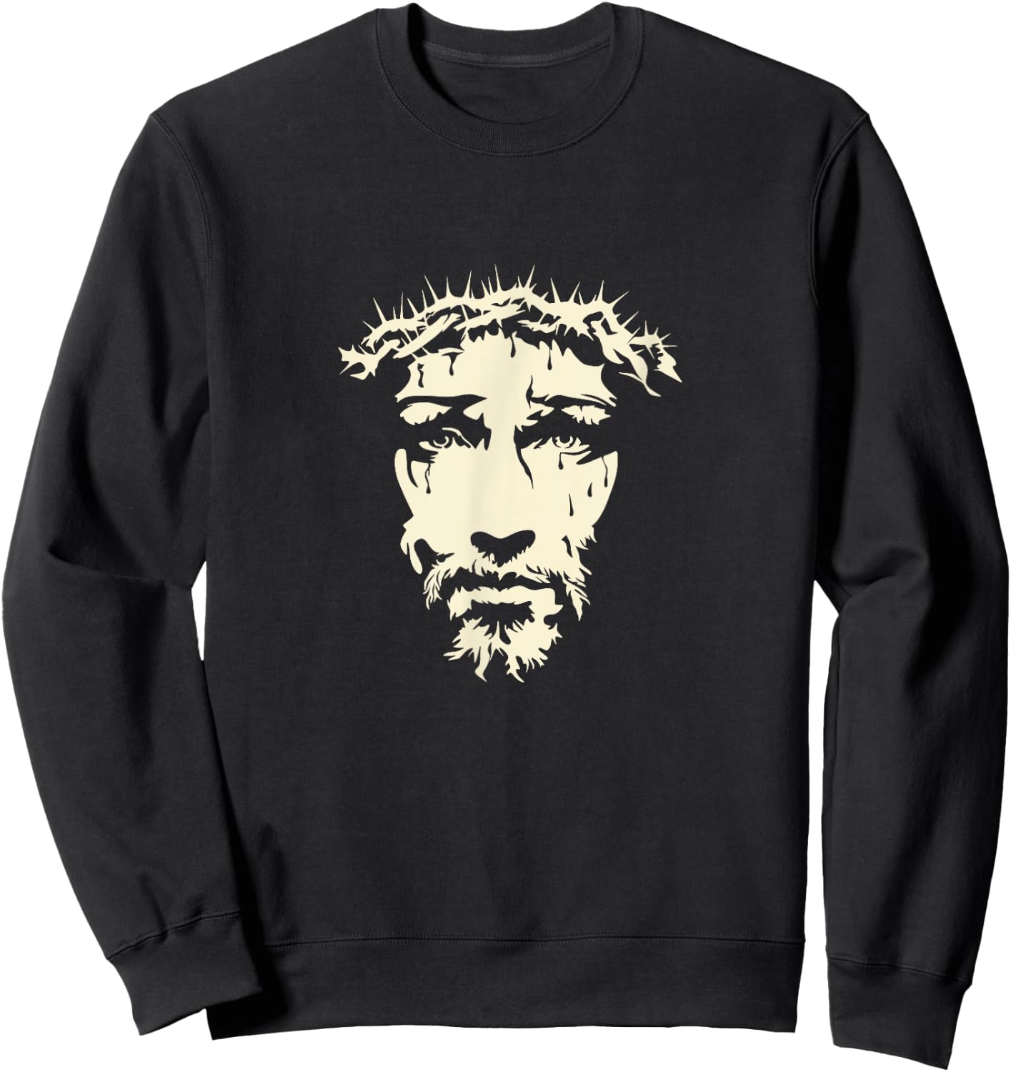 Face of Jesus Christ Christian Outfit Sweatshirt - Sweatshirt | Black