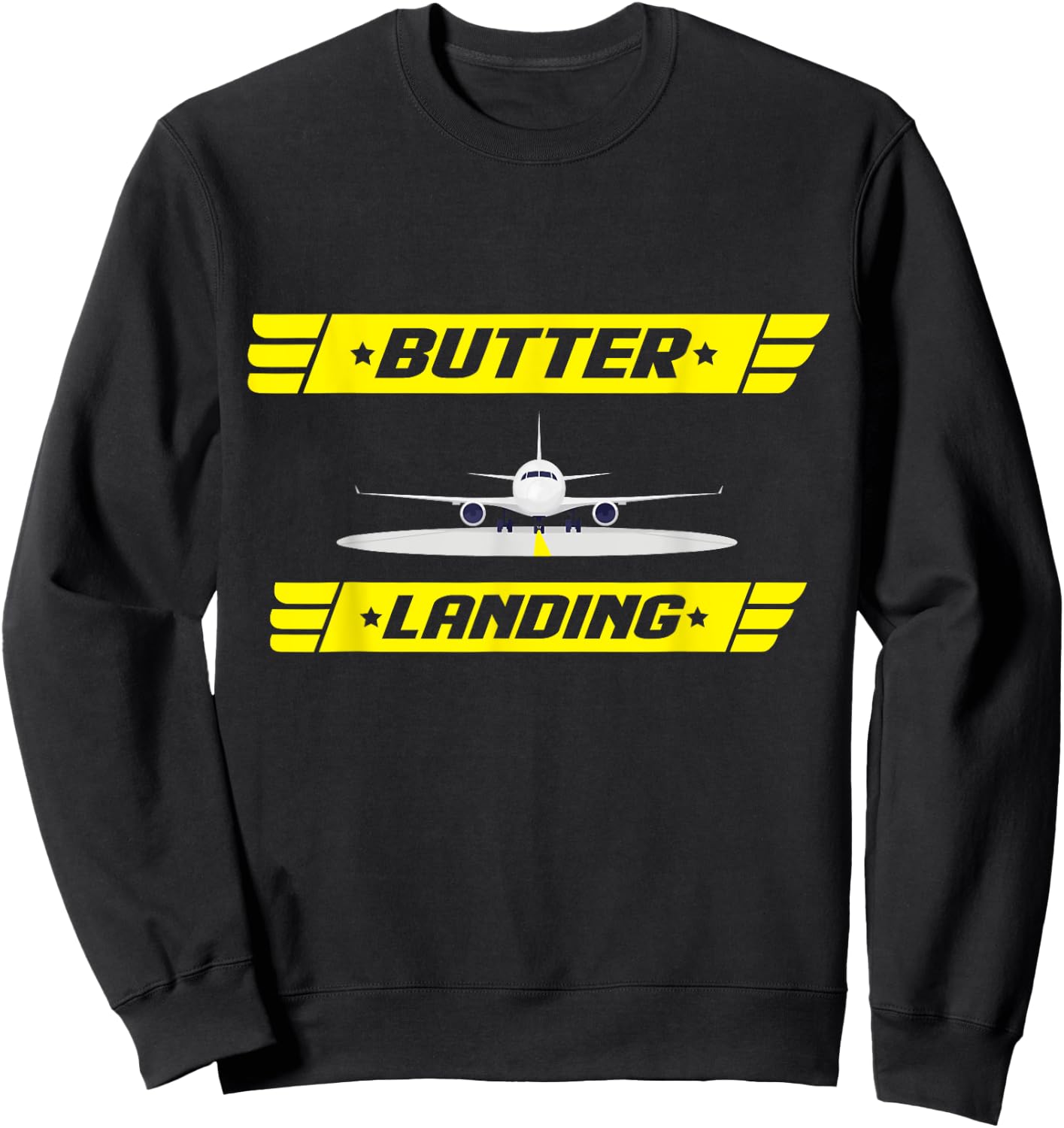 BUTTER Landing! Flight Simulator Sweatshirt - Sweatshirt | Black