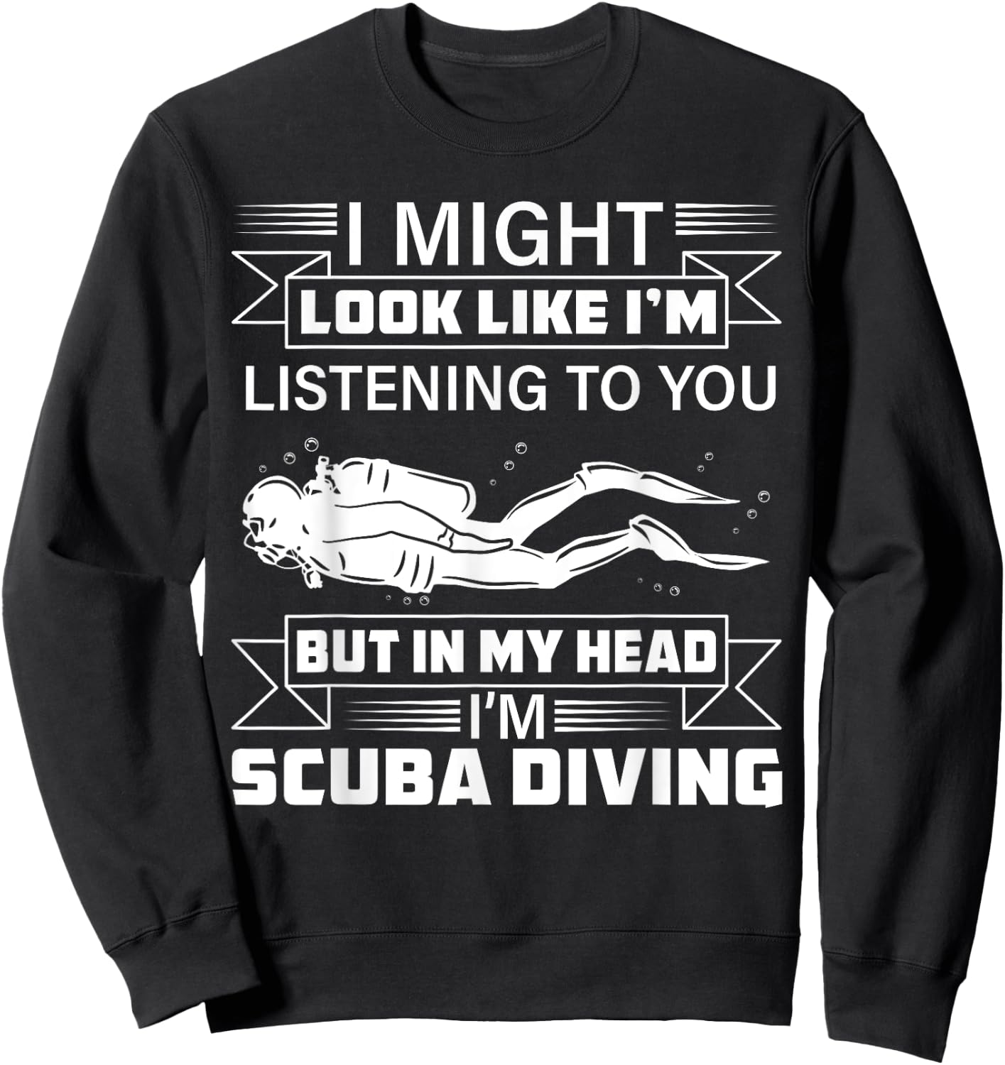 Scuba Diving Ocean Swimmer Lover Underwater Diver Sweatshirt - Sweatshirt | Black