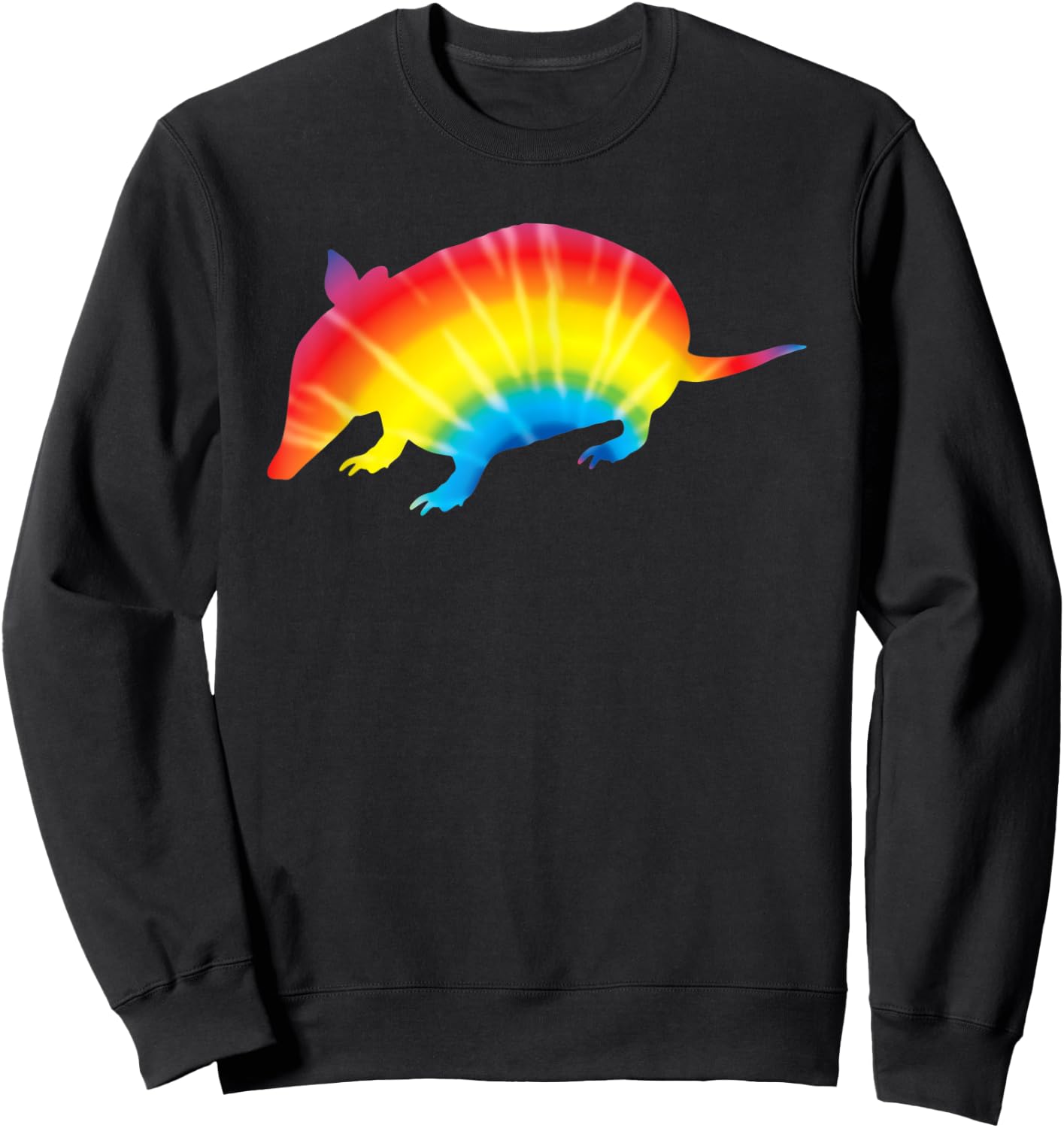 Tie Dye Armadillo Rainbow Print Animals Hippie Peace Gift Sweatshirt - Sweatshirt | Black