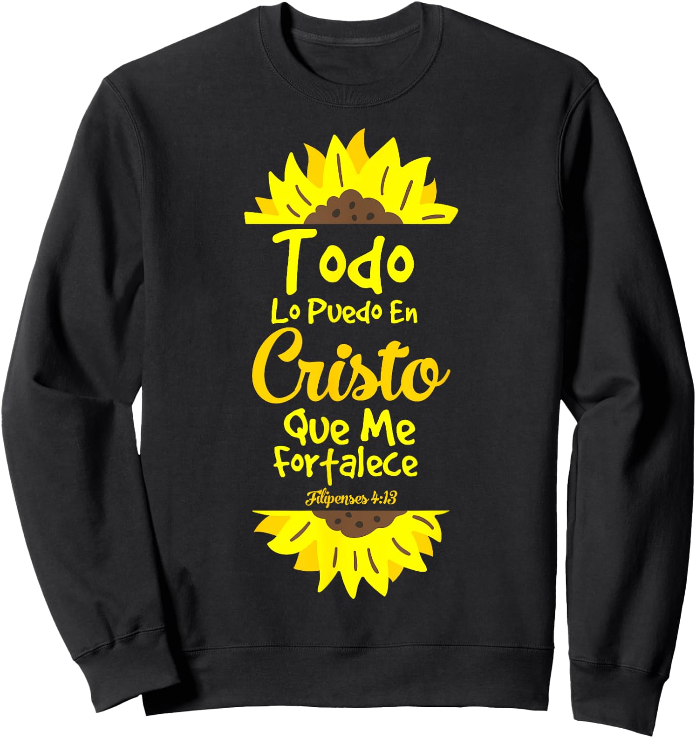 Motivational Spanish Verses Christians Jesus Cristo Amor Sweatshirt - Sweatshirt | Black