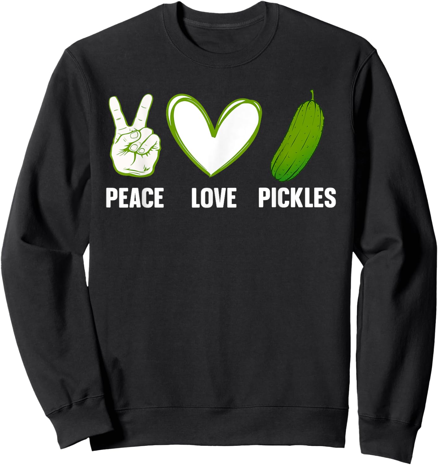 Funny Pickle Themed Design Women Kids Pickle Lover Sweatshirt - Sweatshirt | Black