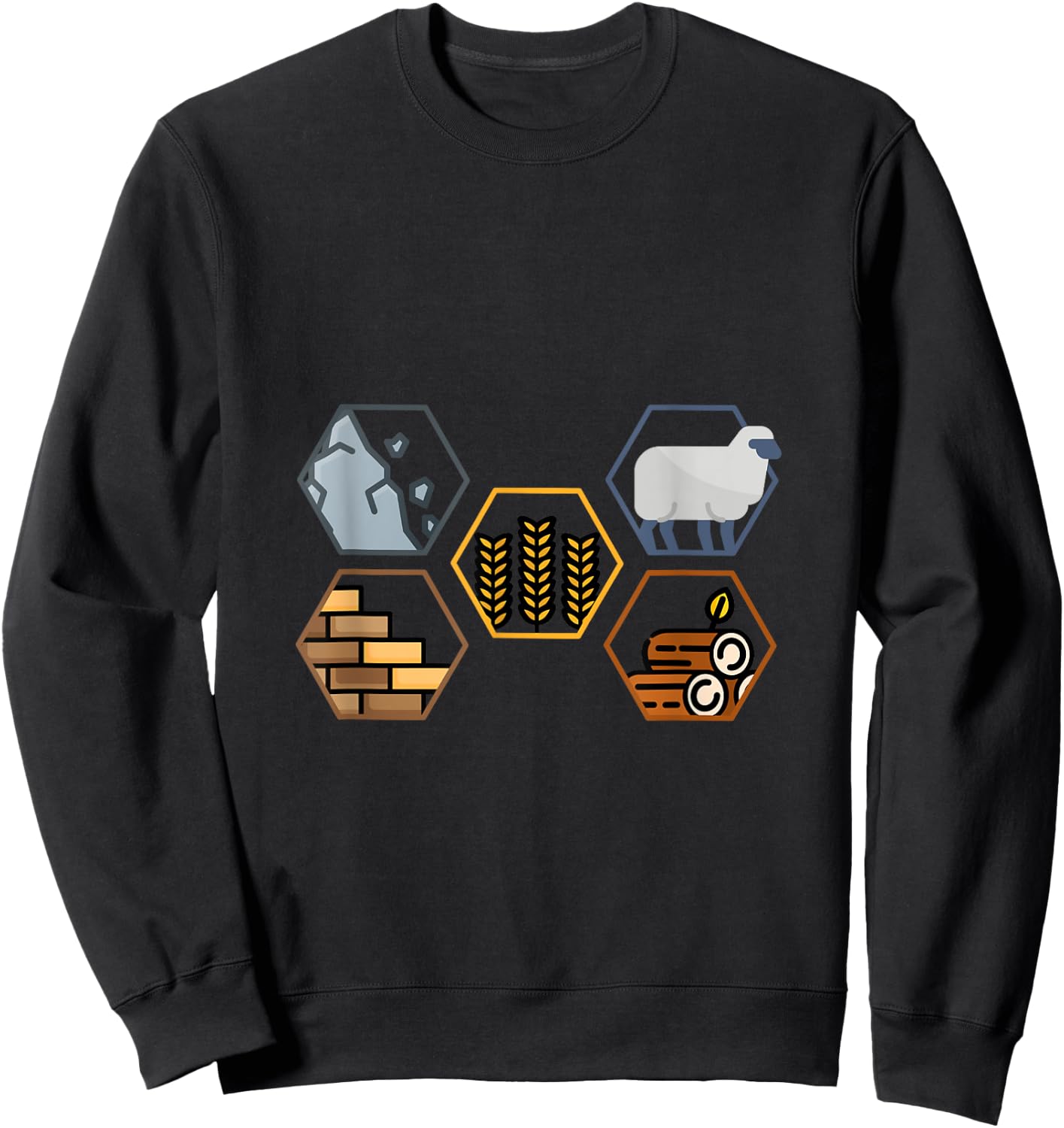 Life Components Brick, Wood, Rock, Wheat, Sheep gift Sweatshirt - Sweatshirt | Black