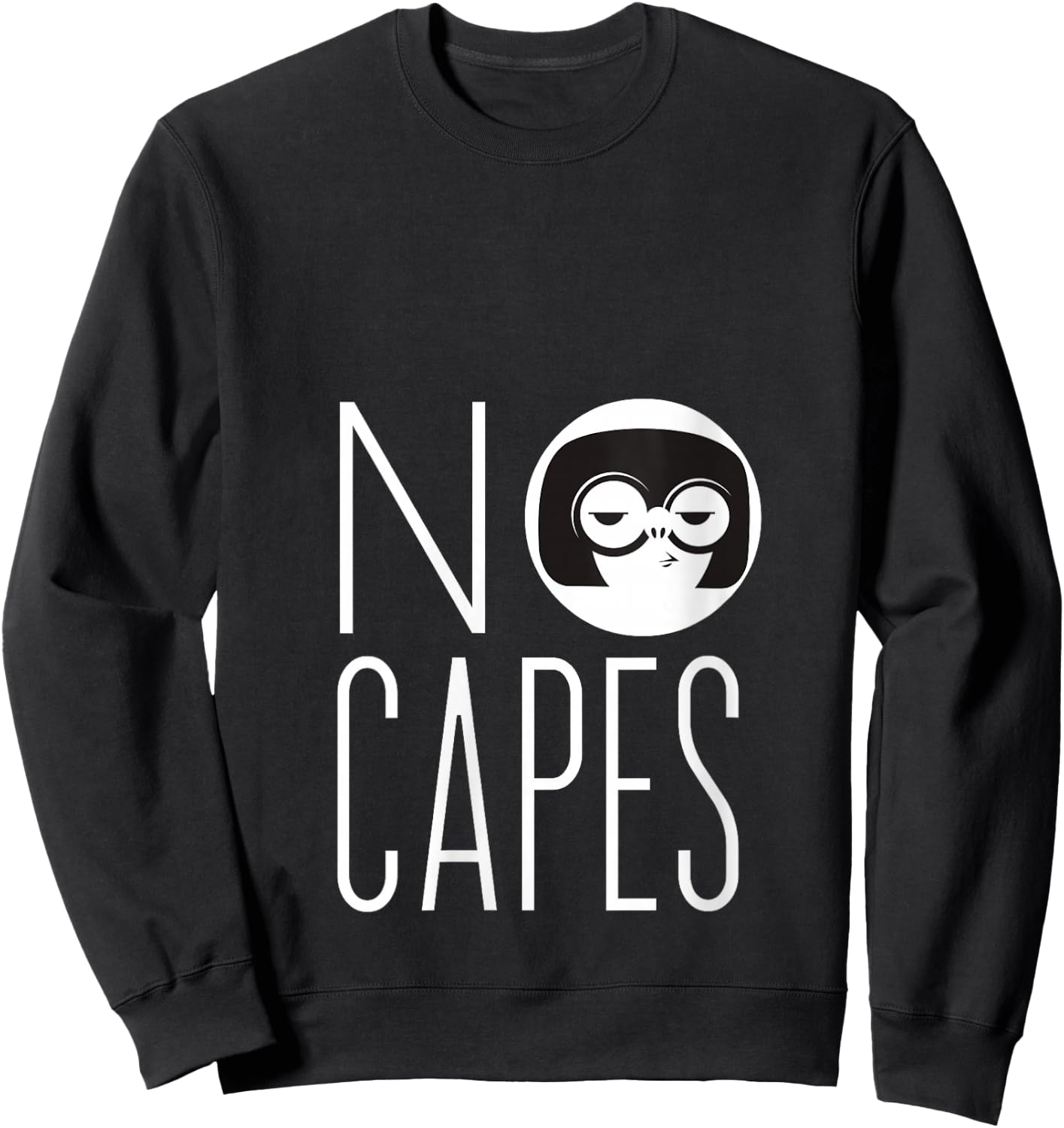 Disney Pixar The Incredibles 2 Edna Mode No Capes Logo V-Neck Sweatshirt - Sweatshirt | Black